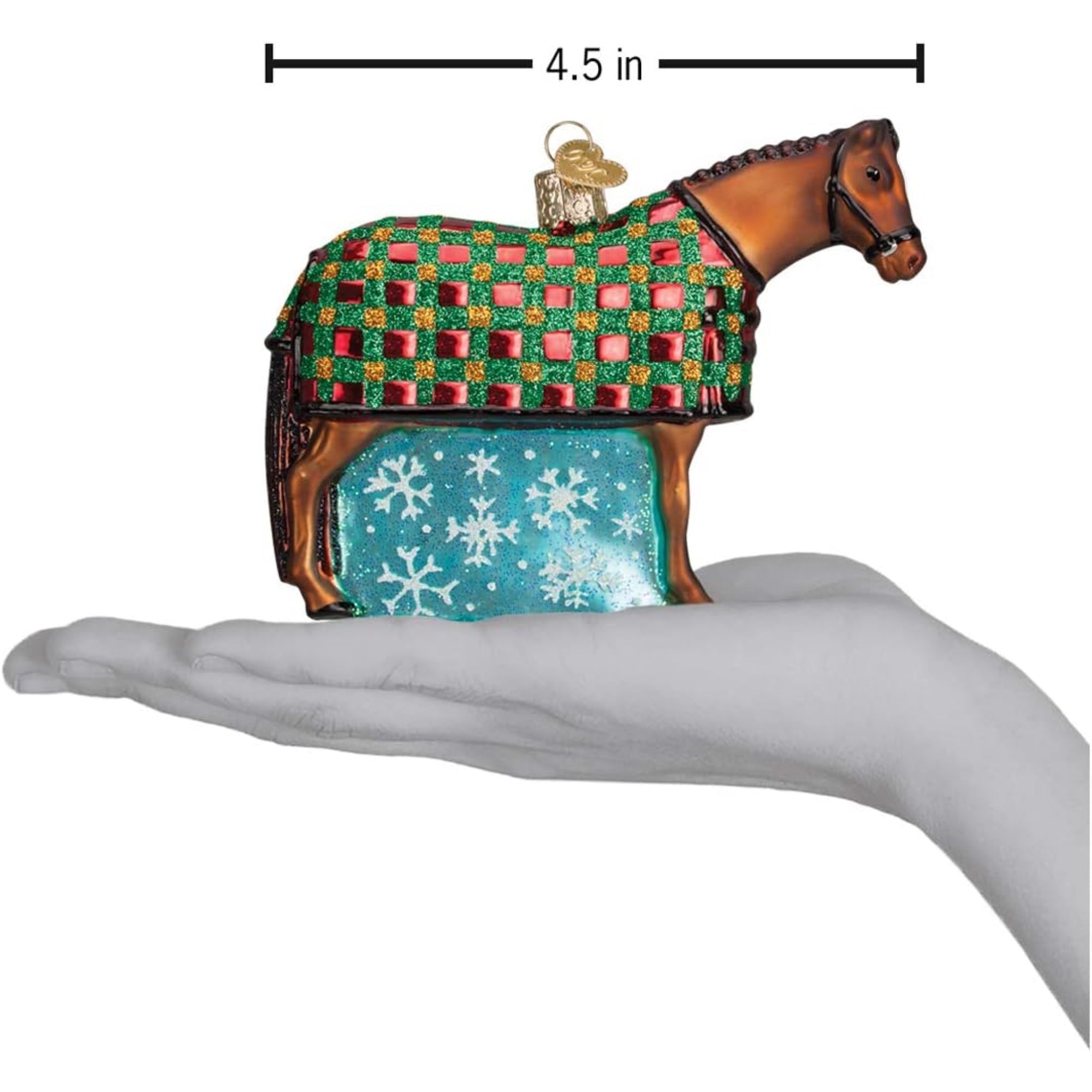 Old World Christmas Blown Glass Ornament for Christmas Tree, Snowflake Horse (with OWC Gift Box)