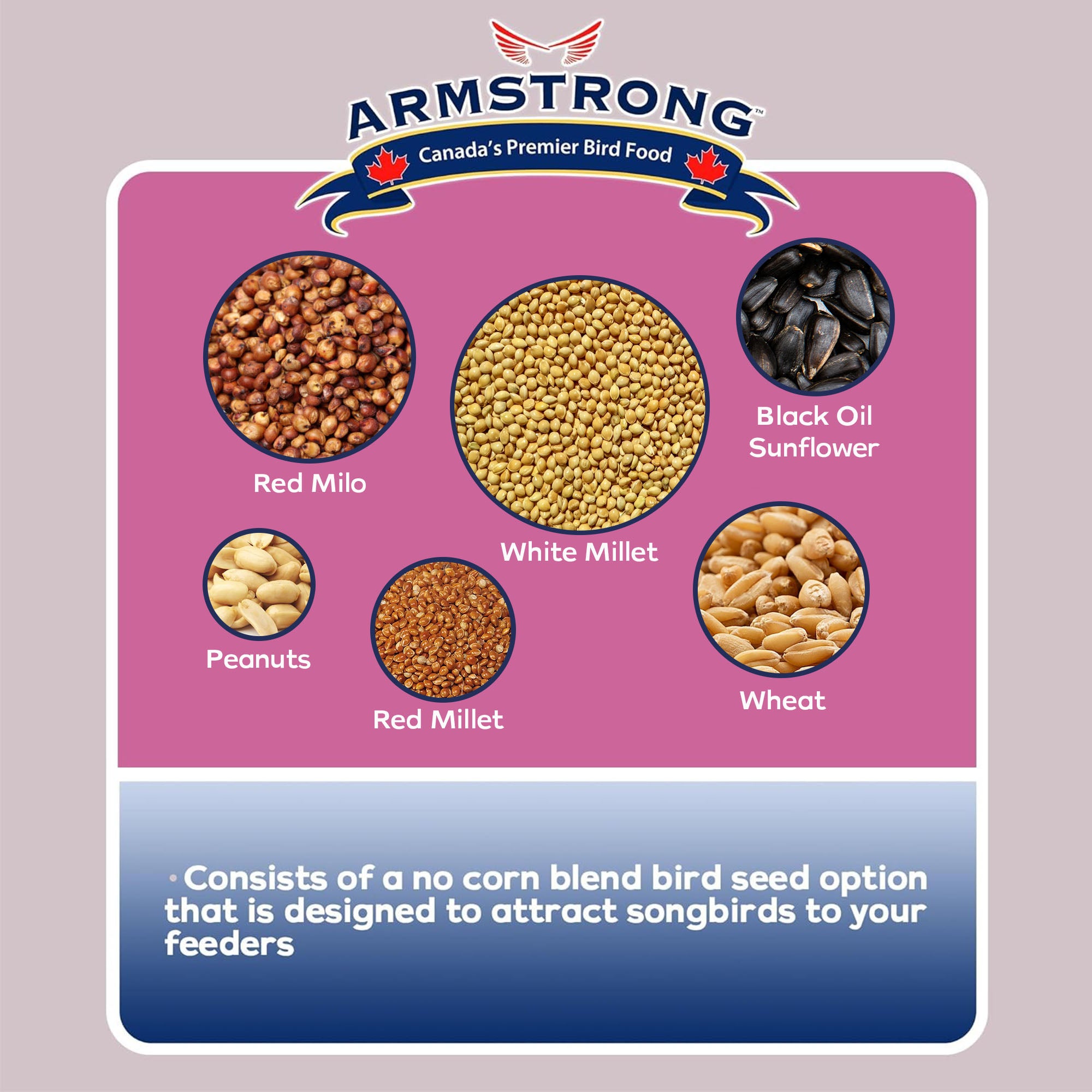 Armstrong Wild Bird Food Ultra Bird Seed Blend for Wild Songbirds