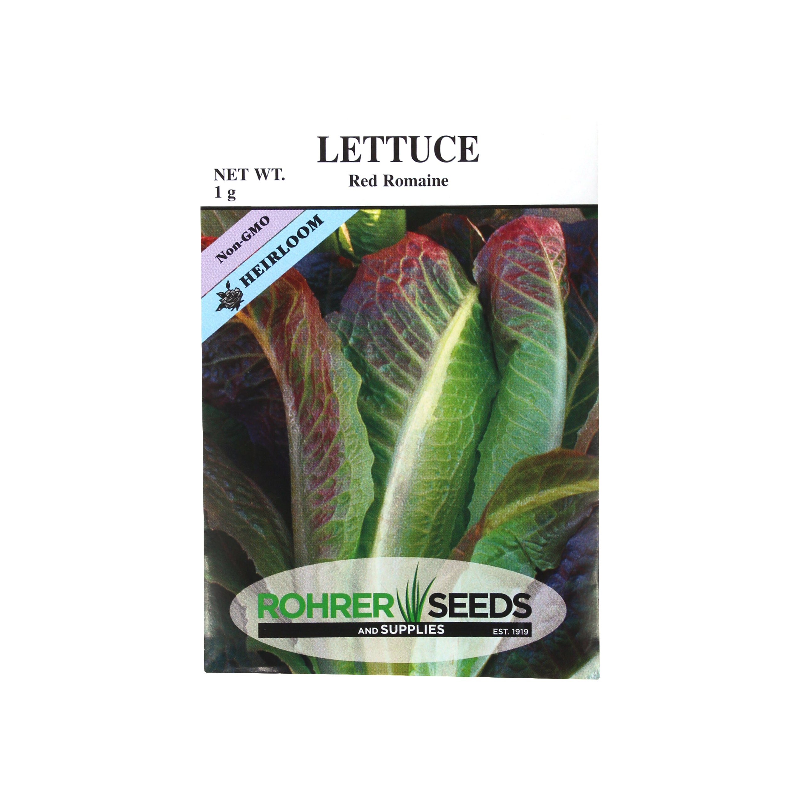 Rohrer Seeds Romaine, Red Lettuce Heirloom, 1g, Approx 800 Seeds/Packet