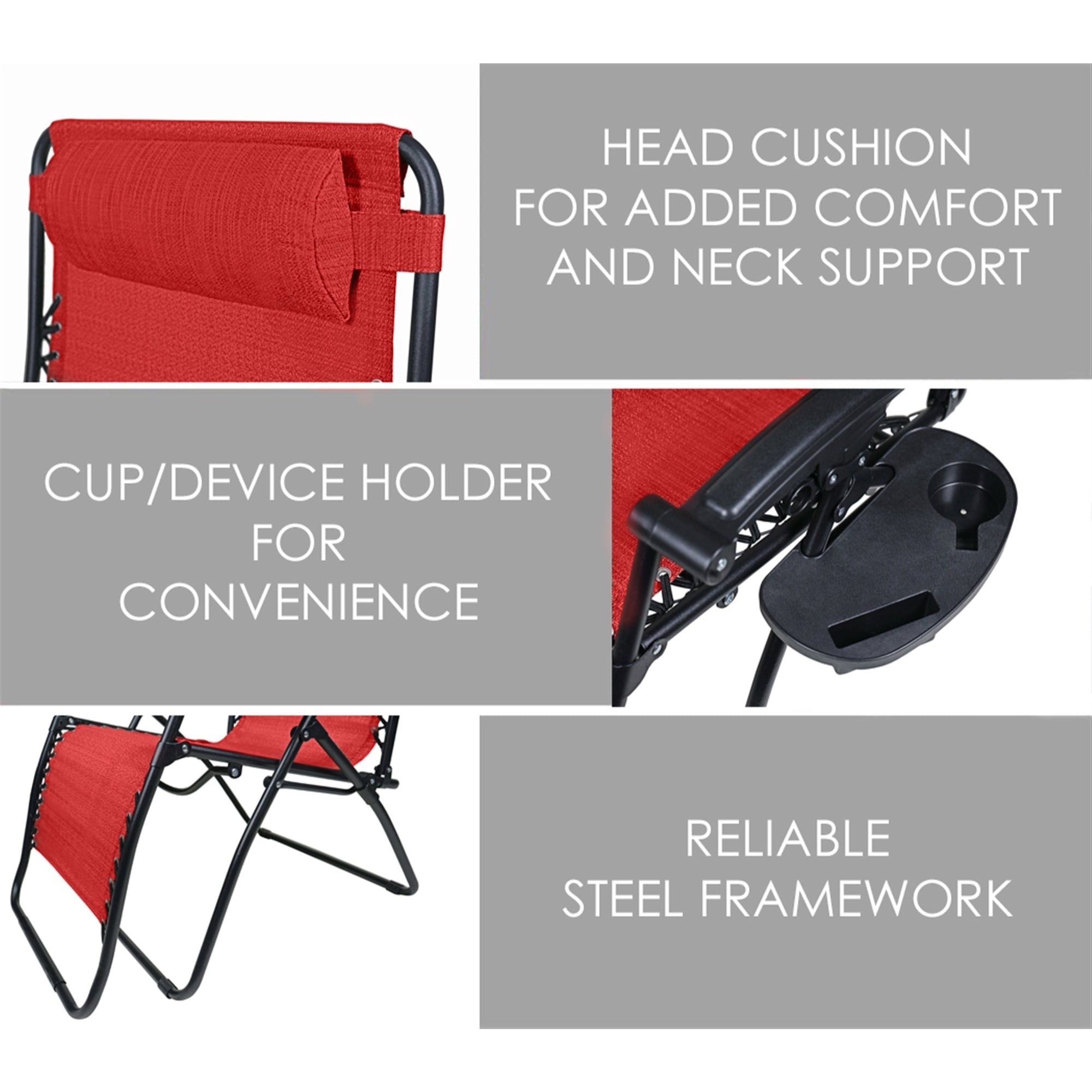 Woodard Outdoor Zero Gravity Steel Chair With Cupholders