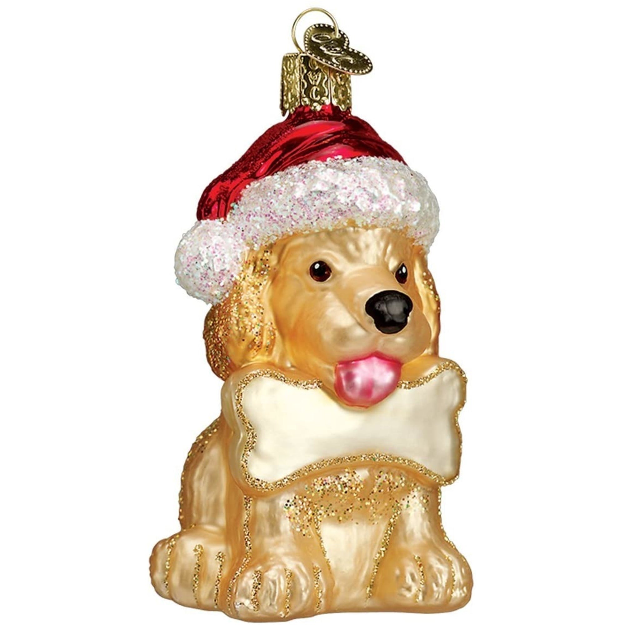 Old World Christmas Glass Blown Jolly Pup Ornament