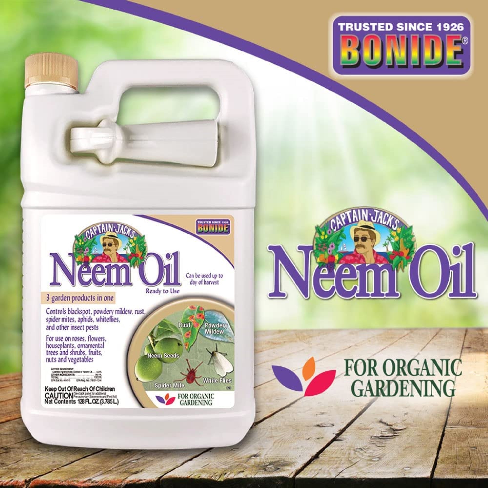 Bonide Neem Oil Ready To Use Insecticide, White, 128 Fluid Ounces