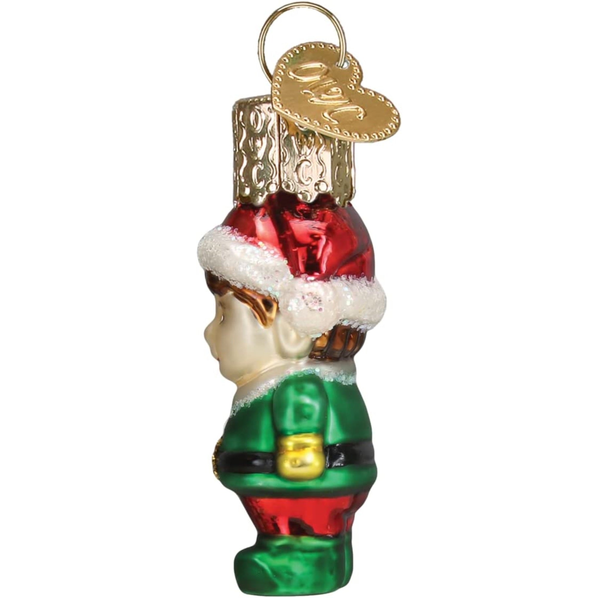 Old World Christmas Mini Glass Blown Elf Ornament, 2"