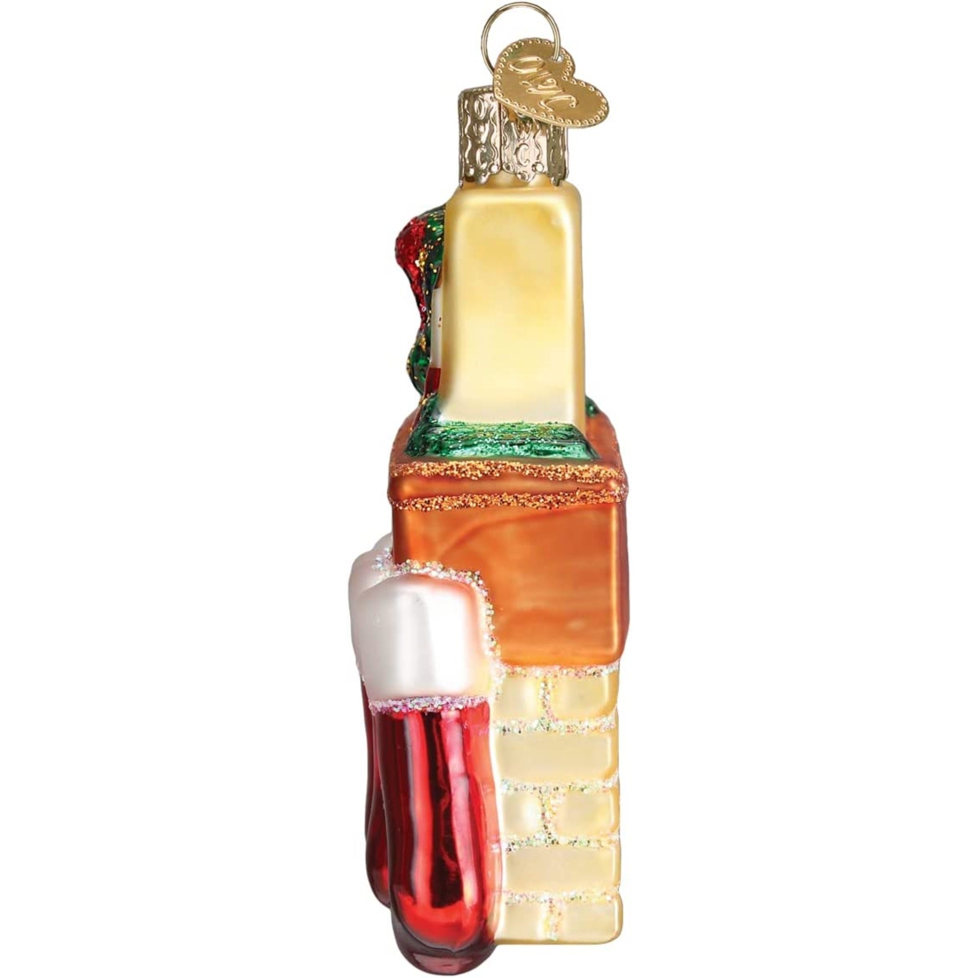 Old World Christmas Glass Blown Family of 4 Stockings Ornament, 4"