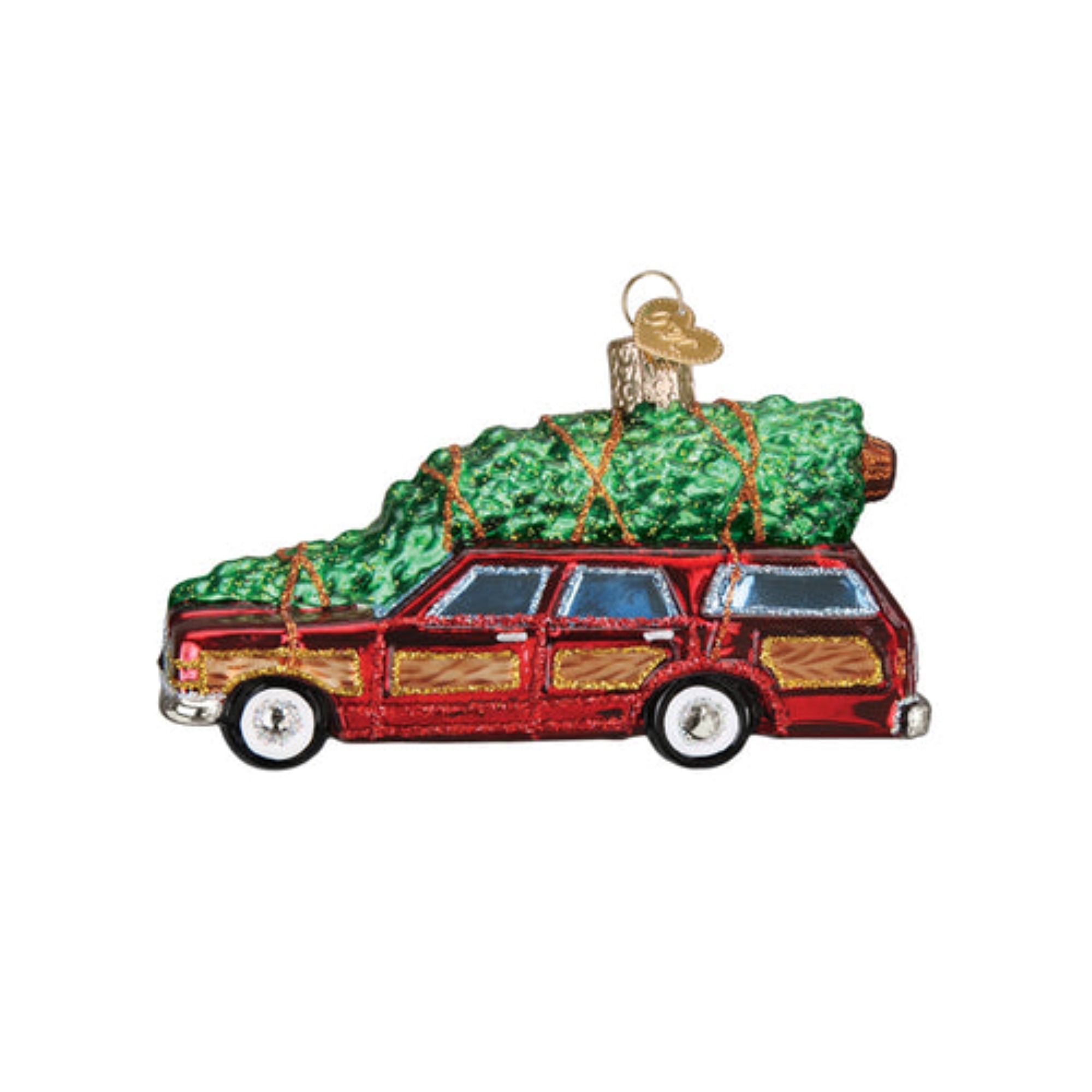 Old World Christmas Station Wagon With Tree Blown Glass Holiday Ornament For Tree