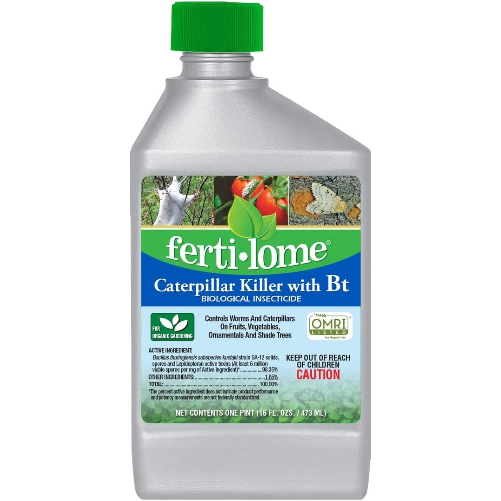 Fertilome Caterpillar Killer with Bt Biological Insecticide, OMRI Listed (16 oz.)