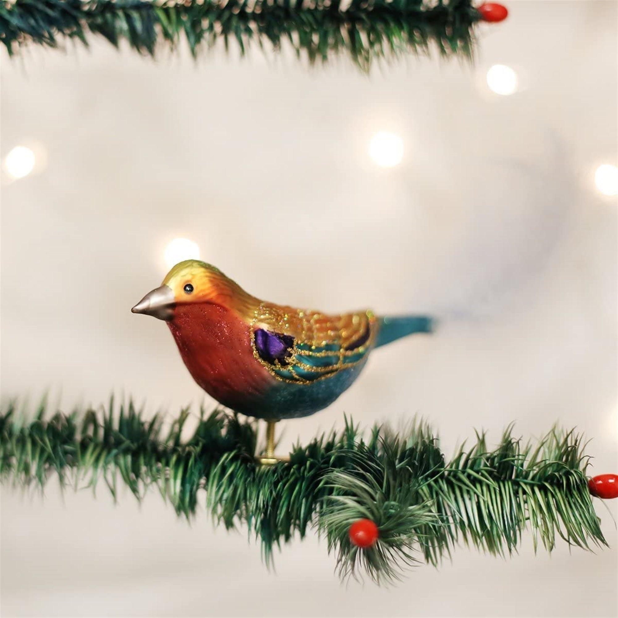 Old World Christmas Glass Blown Ornament Lilac-breasted Roller 7.75"