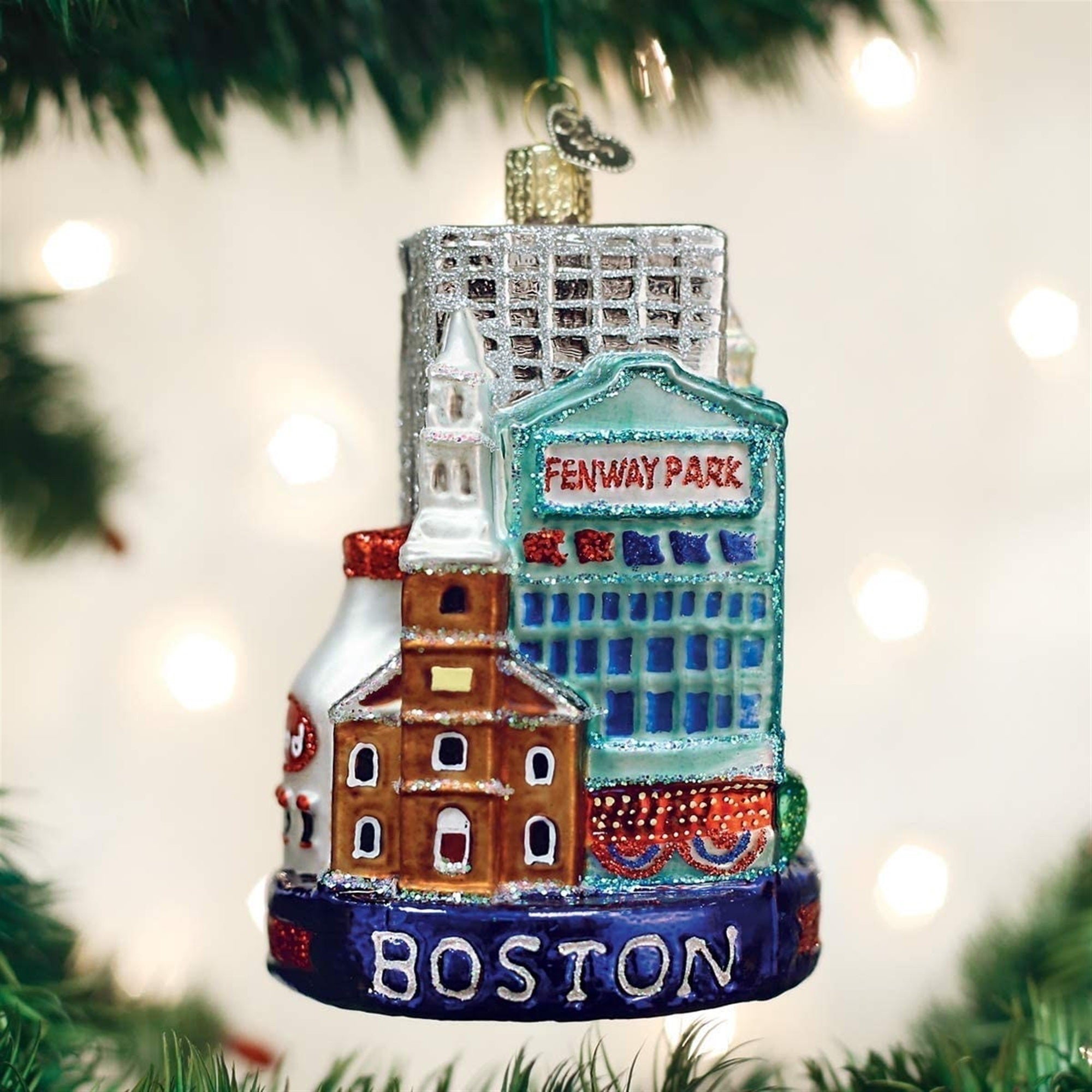 Old World Christmas Blown Glass Christmas Ornament, City of Boston