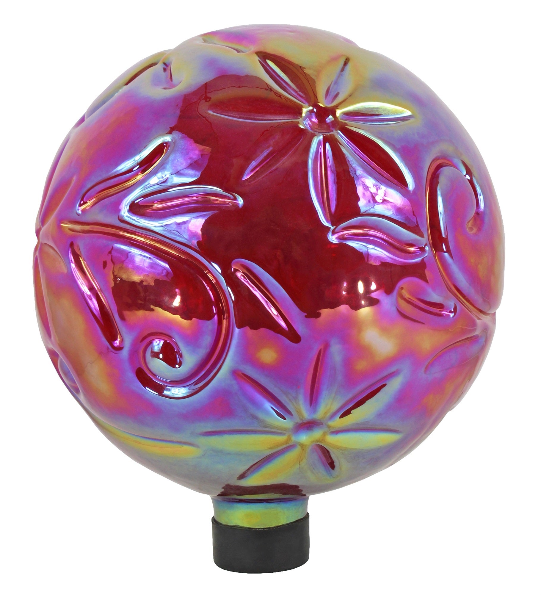 Gardener's Select Red Flower Glass Gazing Globe, 10