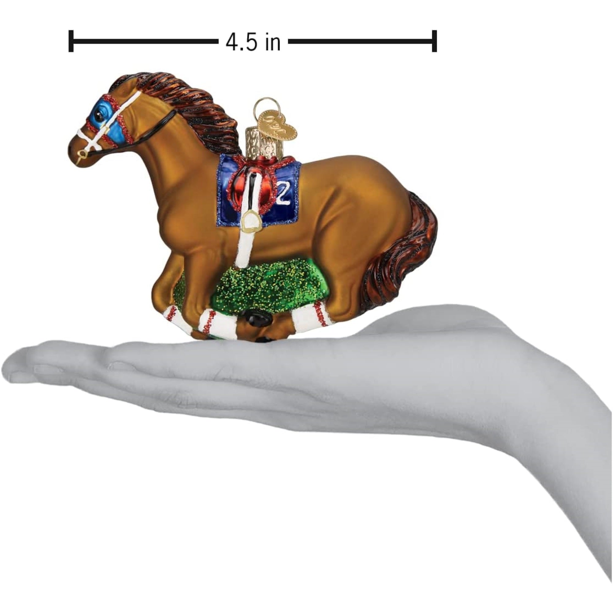 Old World Christmas Racehorse Blown Glass Holiday Ornament For Tree