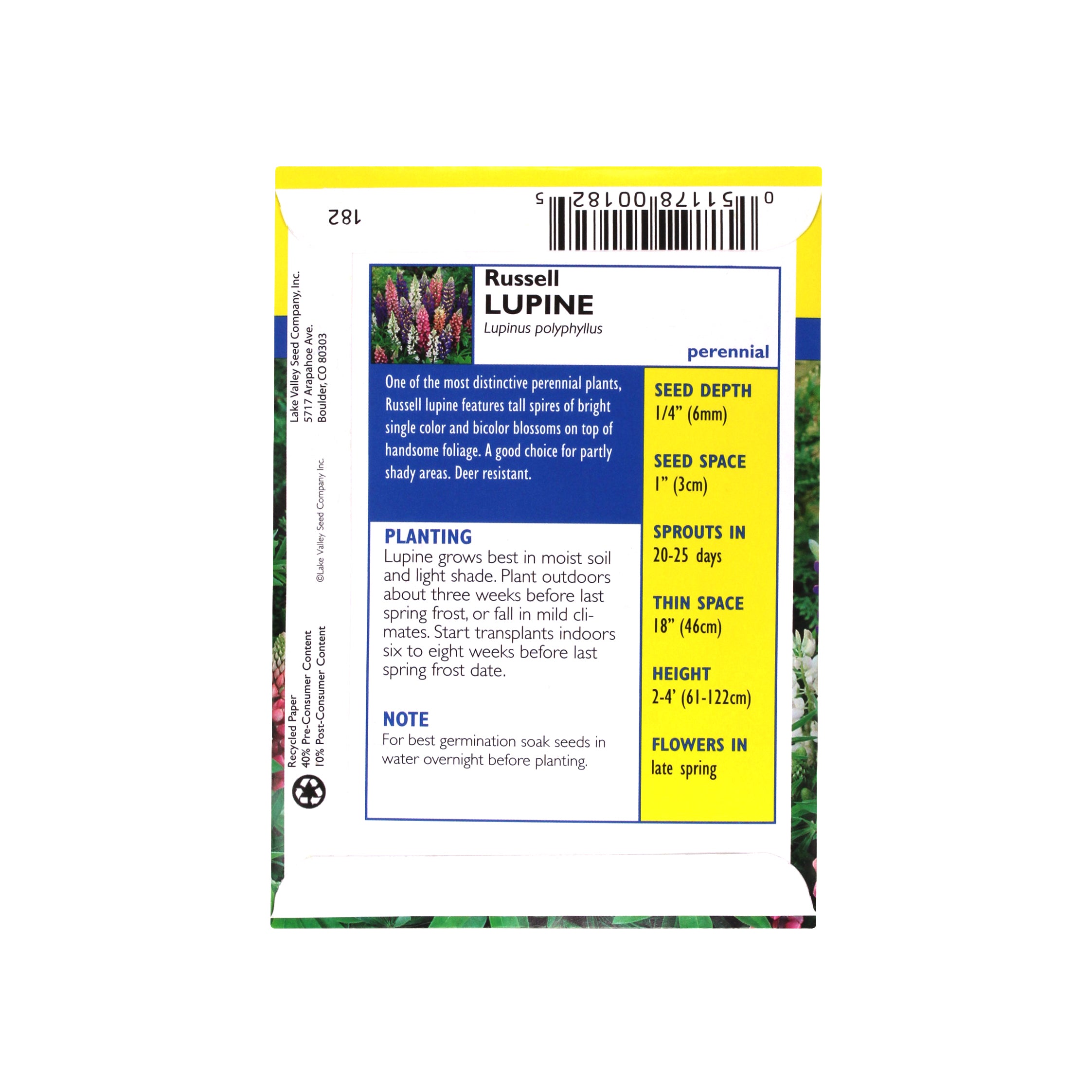 Lake Valley Seed Lupine, Russel Flower Mix, 1g