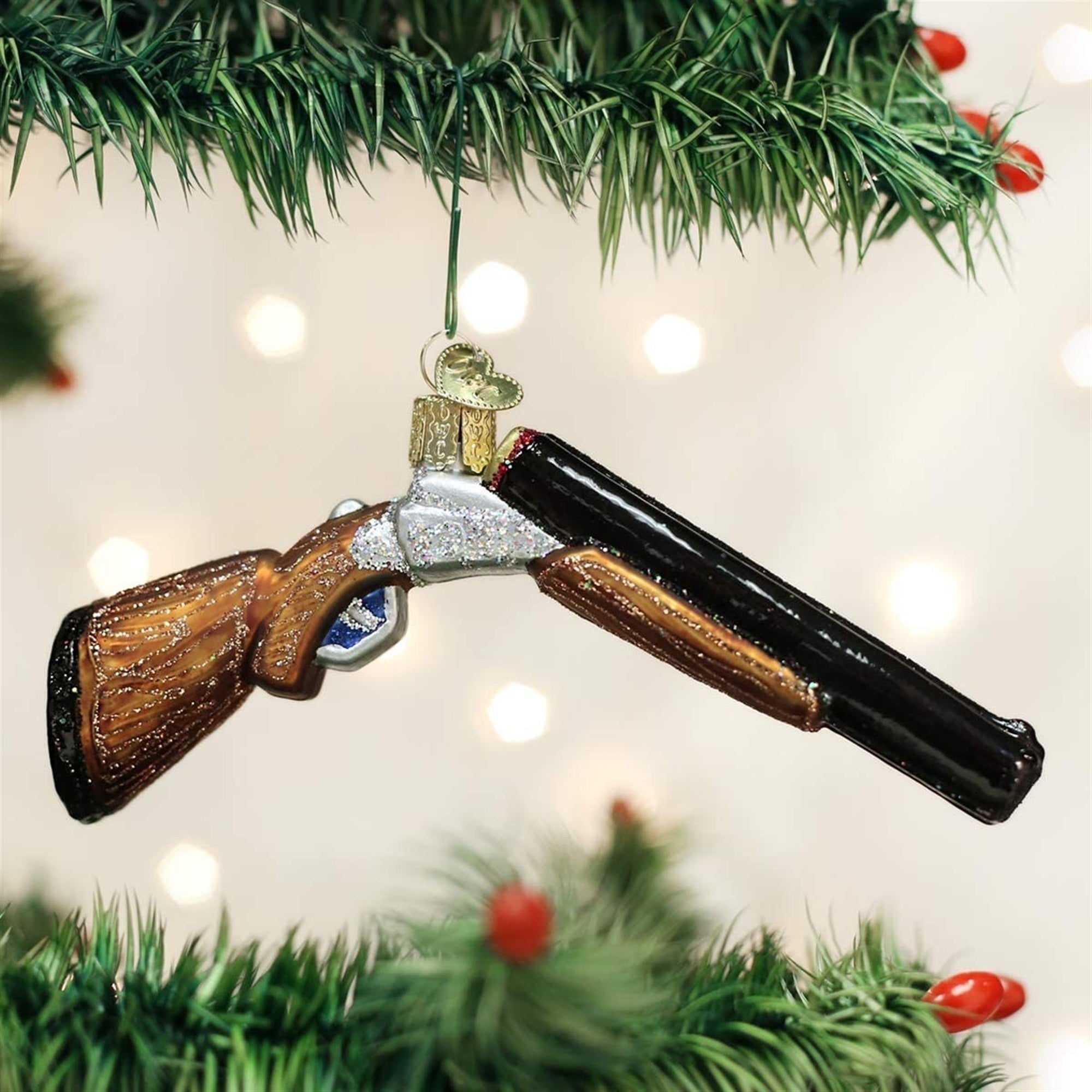 Old World Christmas Shotgun Handcrafted Hanging Tree Ornament