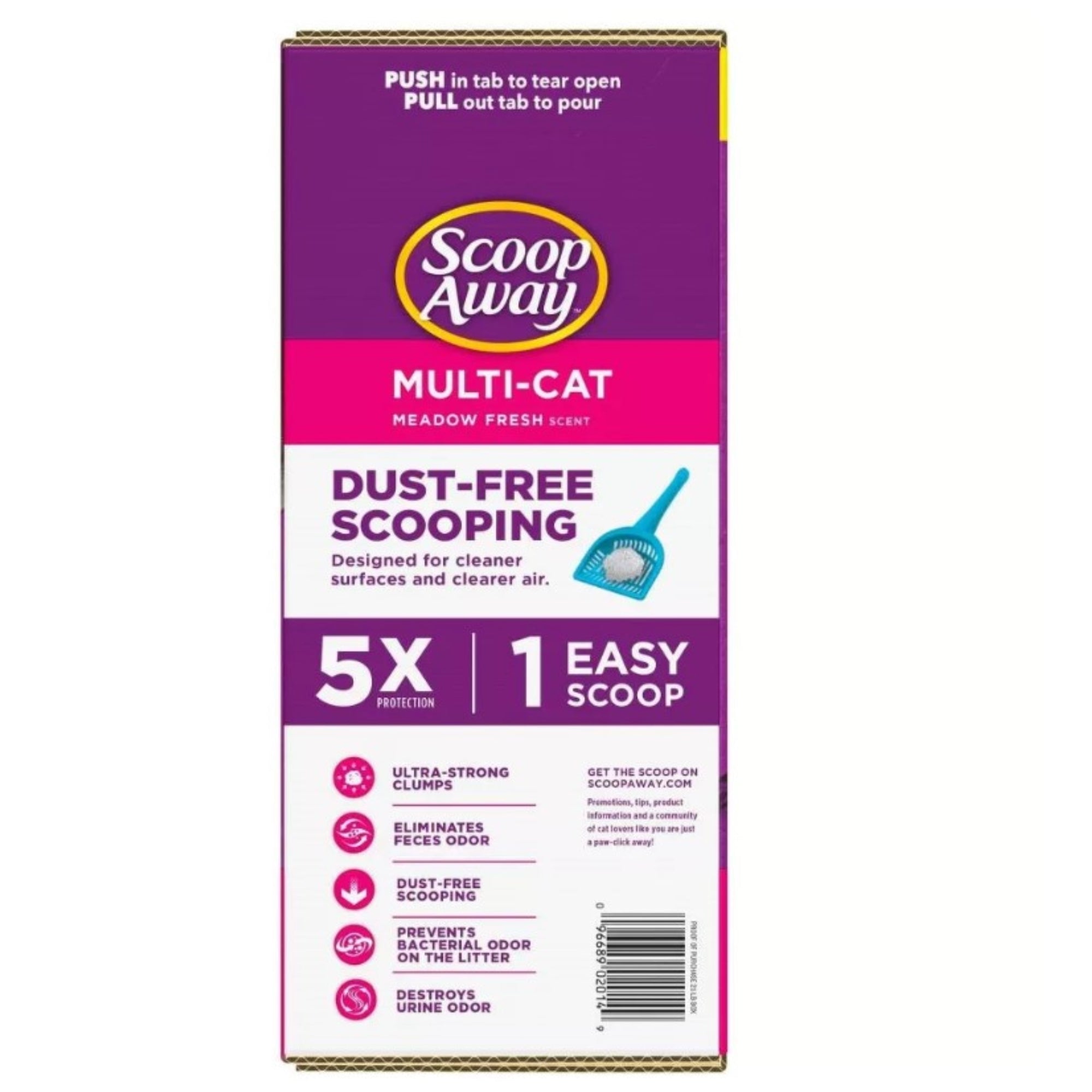 Scoop Away Multi-Cat Formula Clumping Cat Litter, Meadow Fresh Scent, 25lb