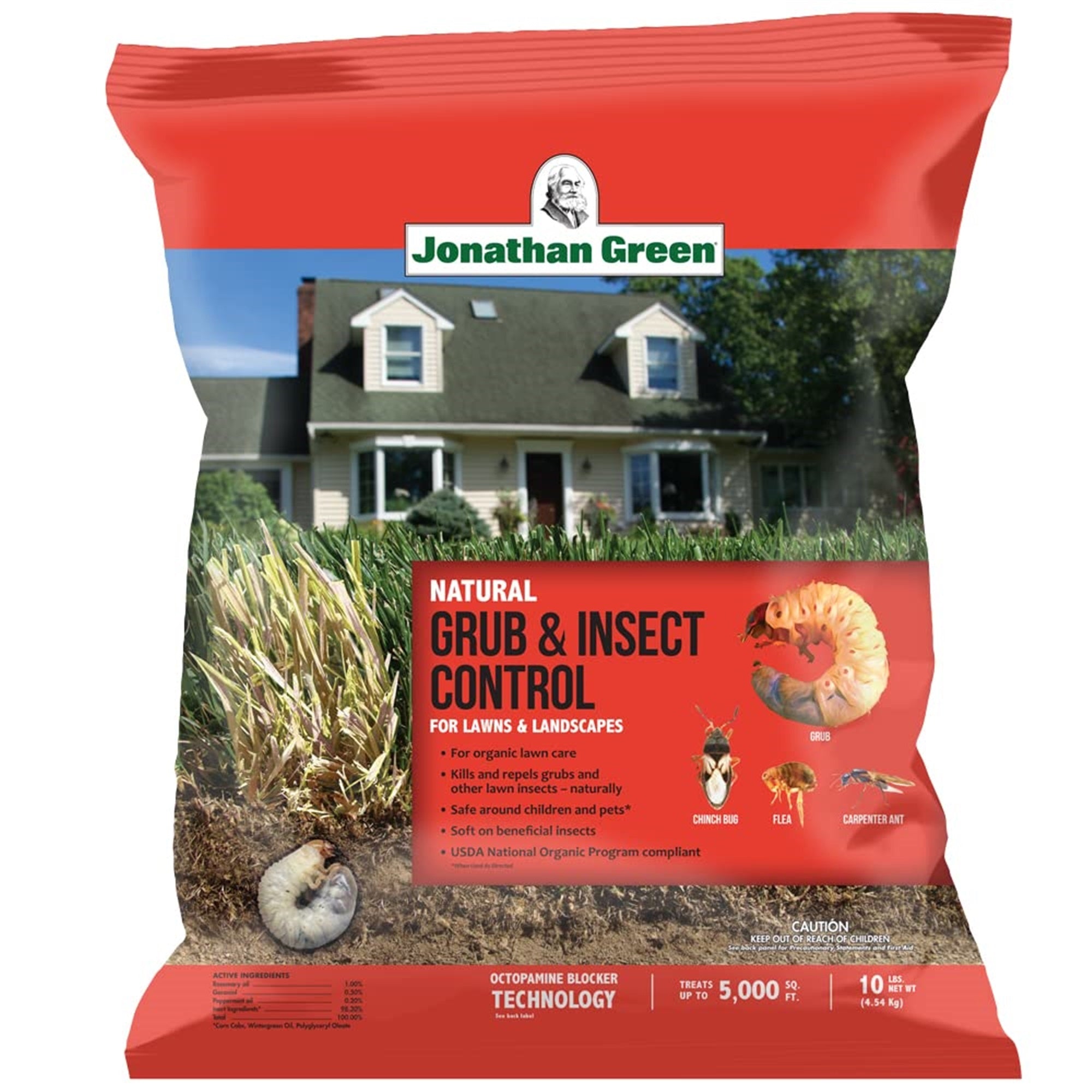 Jonathan Green Natural Grub & Insect Control for Lawns, 5M (5,000 sq ft Coverage)