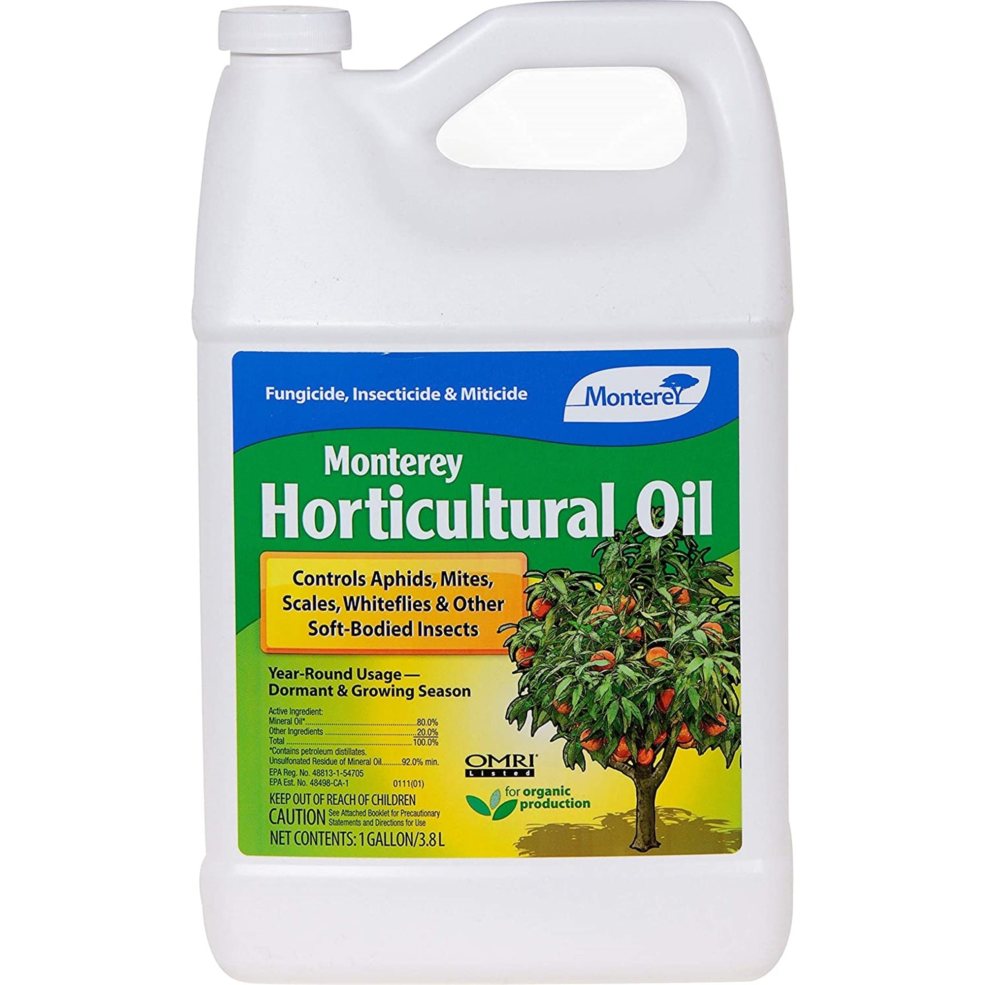 Monterey Horticultural Oil Controls Aphids, Fungicide, Miticide, and Insecticide, 1 Gal
