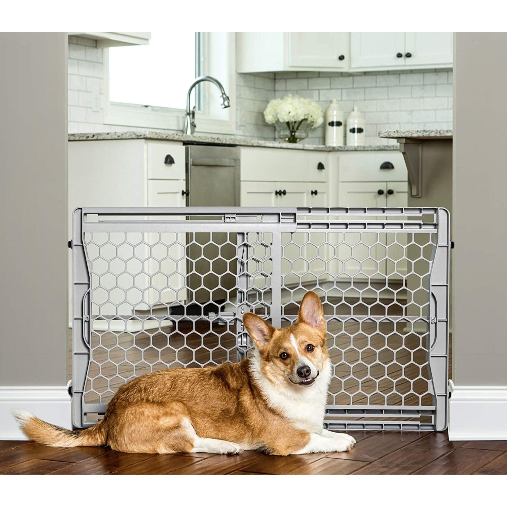 Carlson Pet Products Easy Fit Wide Plastic Expandable Pet Gate, Fits 22” to 42”