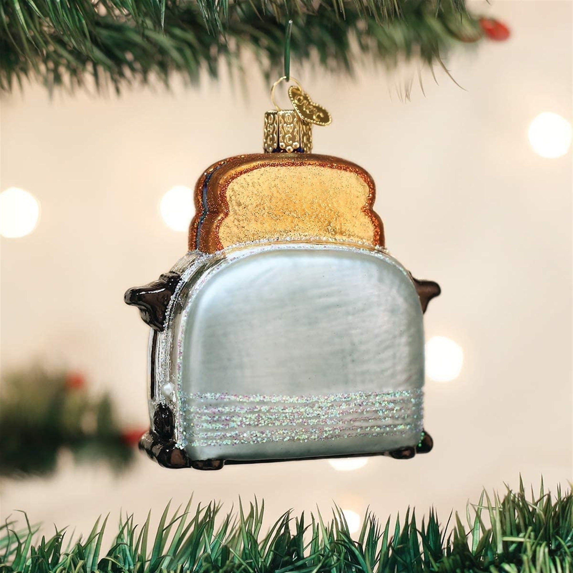 Old World Christmas Glass Blown Retro Toaster Ornament