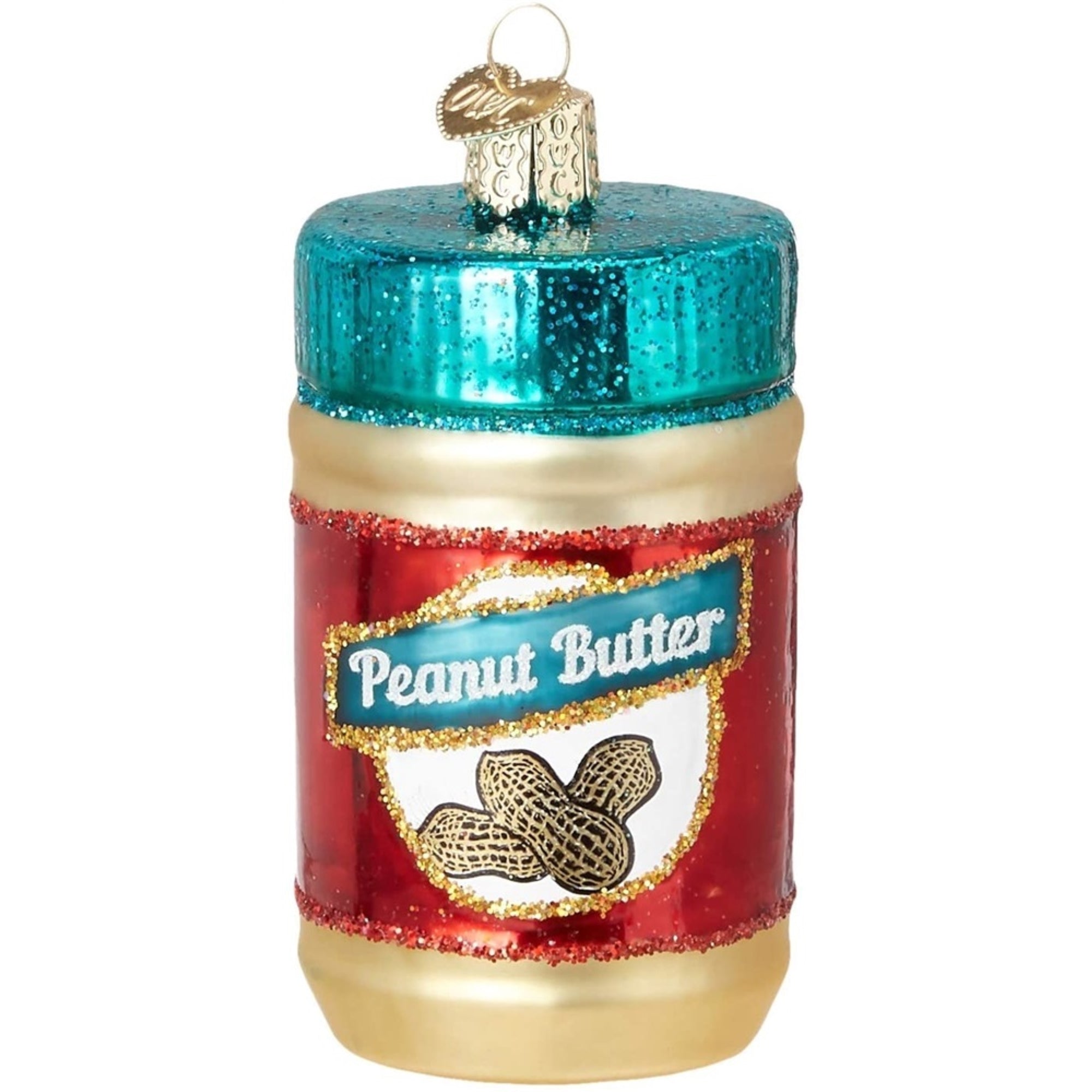 Old World Christmas Glass Blown Jar of Peanut Butter Ornament