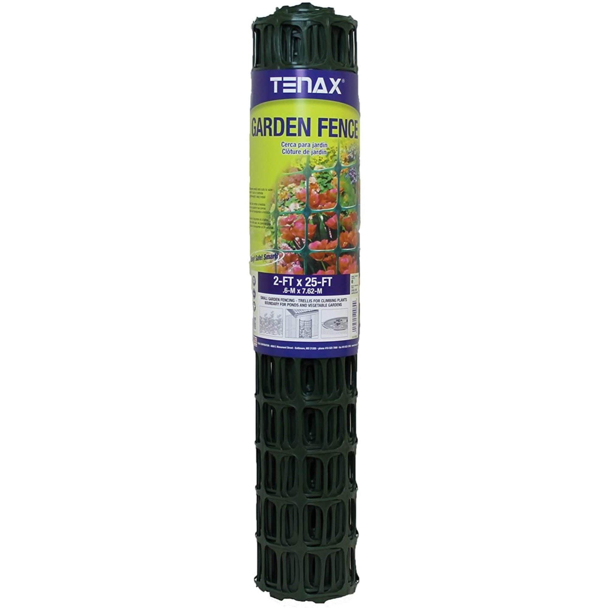 Tenax Plastic Garden Fence, 2 x 25-Feet, Green