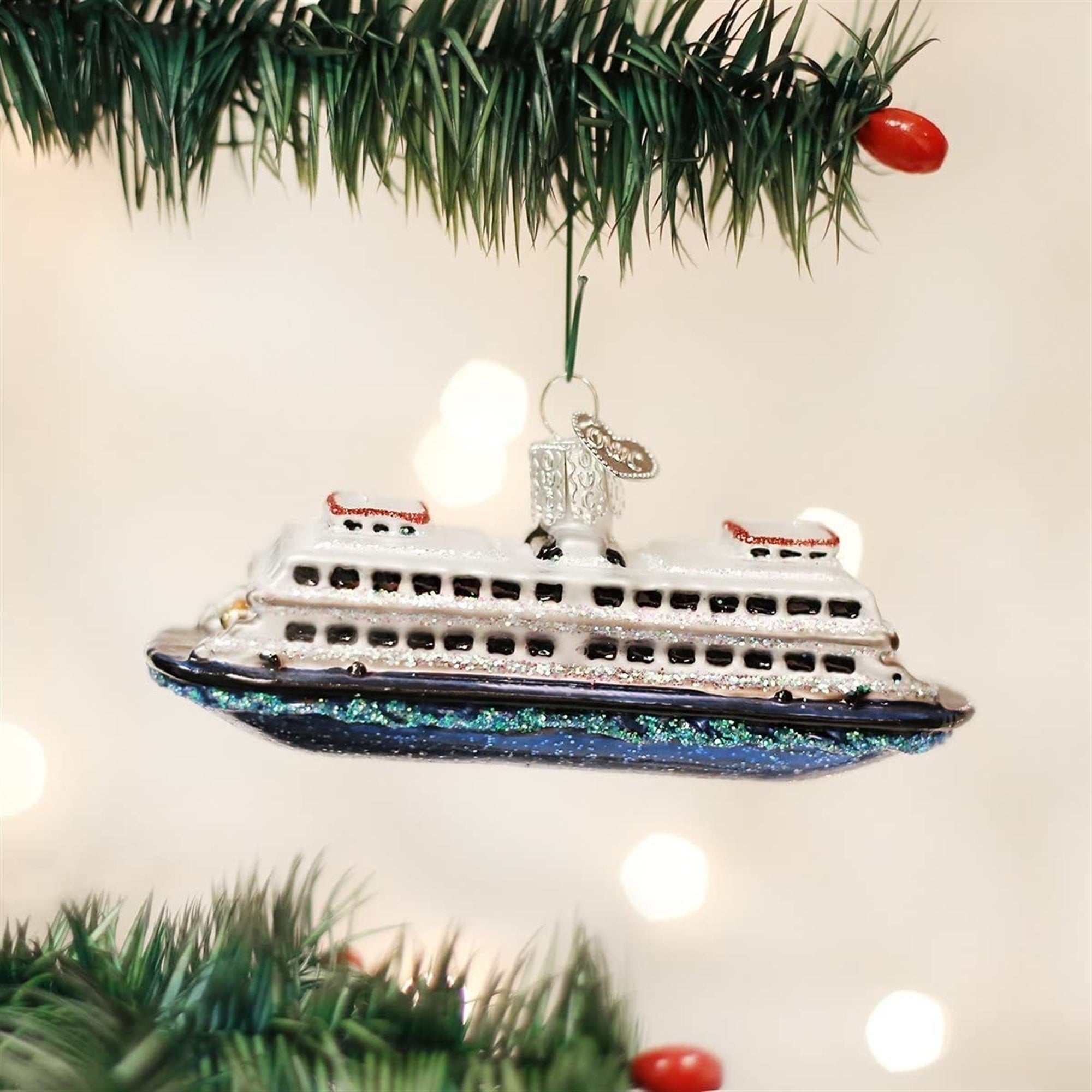 Old World Christmas 46046 Glass Blown Ferry Ornament