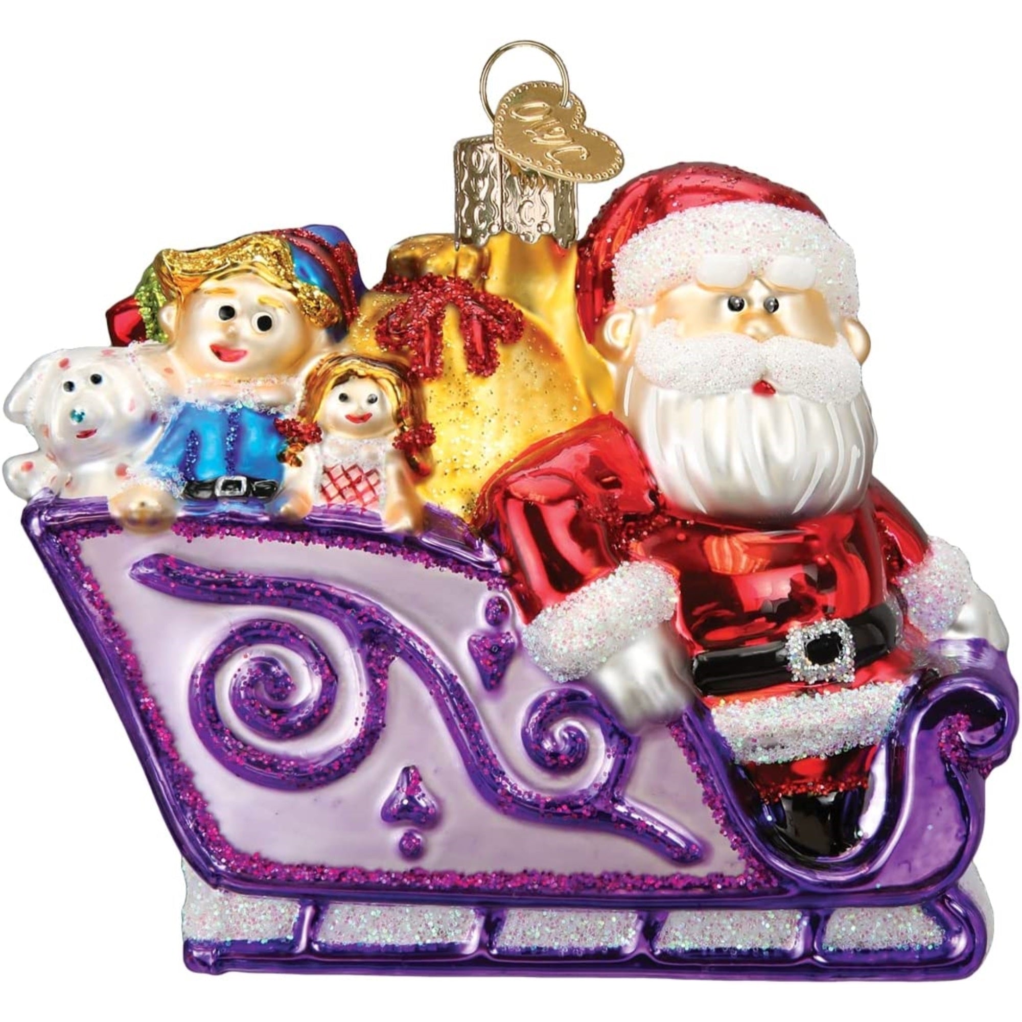 Old World Christmas Santa and Friends Glass Blown Ornament for Christmas Tree