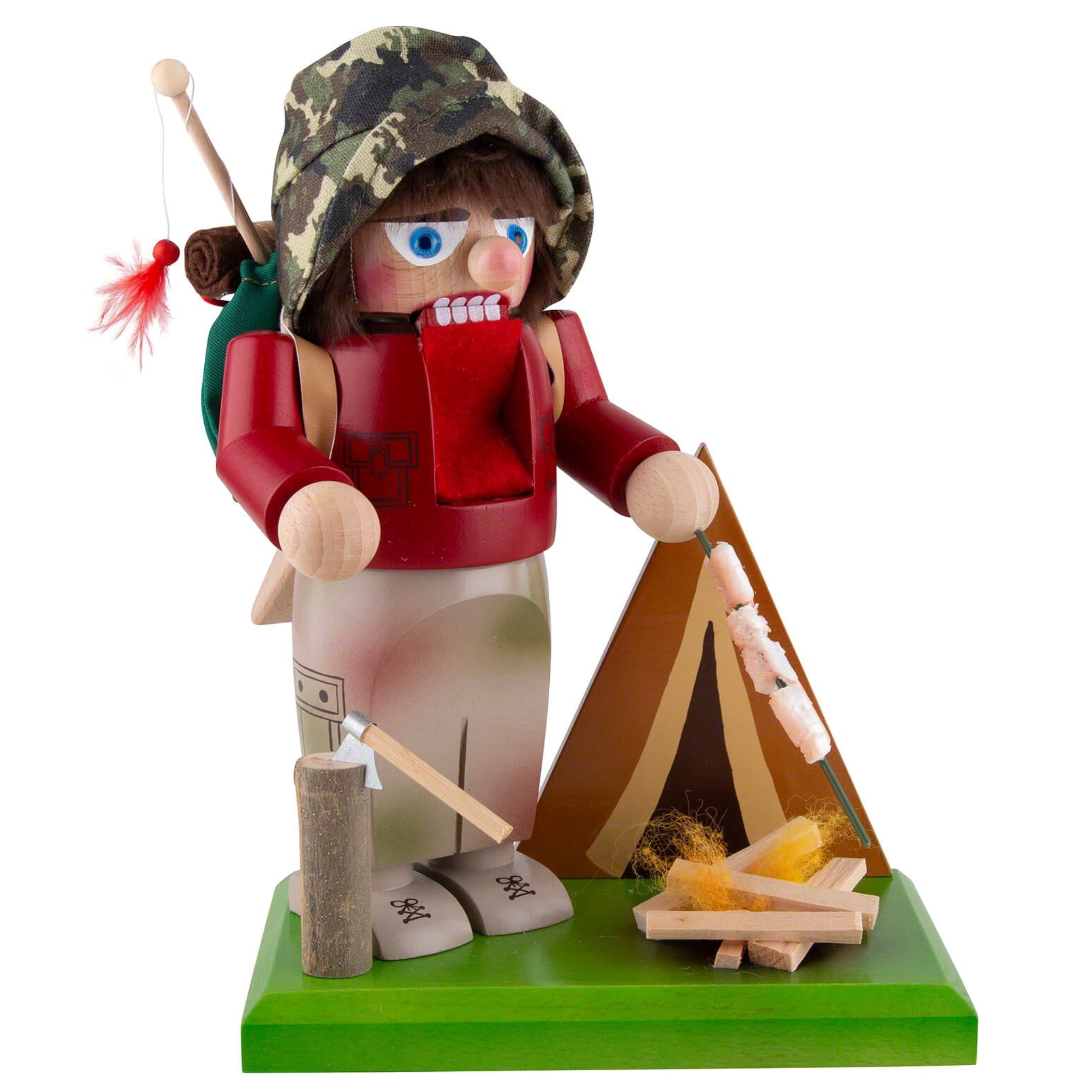 Steinbach Wooden Chubby Nutcracker, German Christmas Decoration, Camper 10.5"