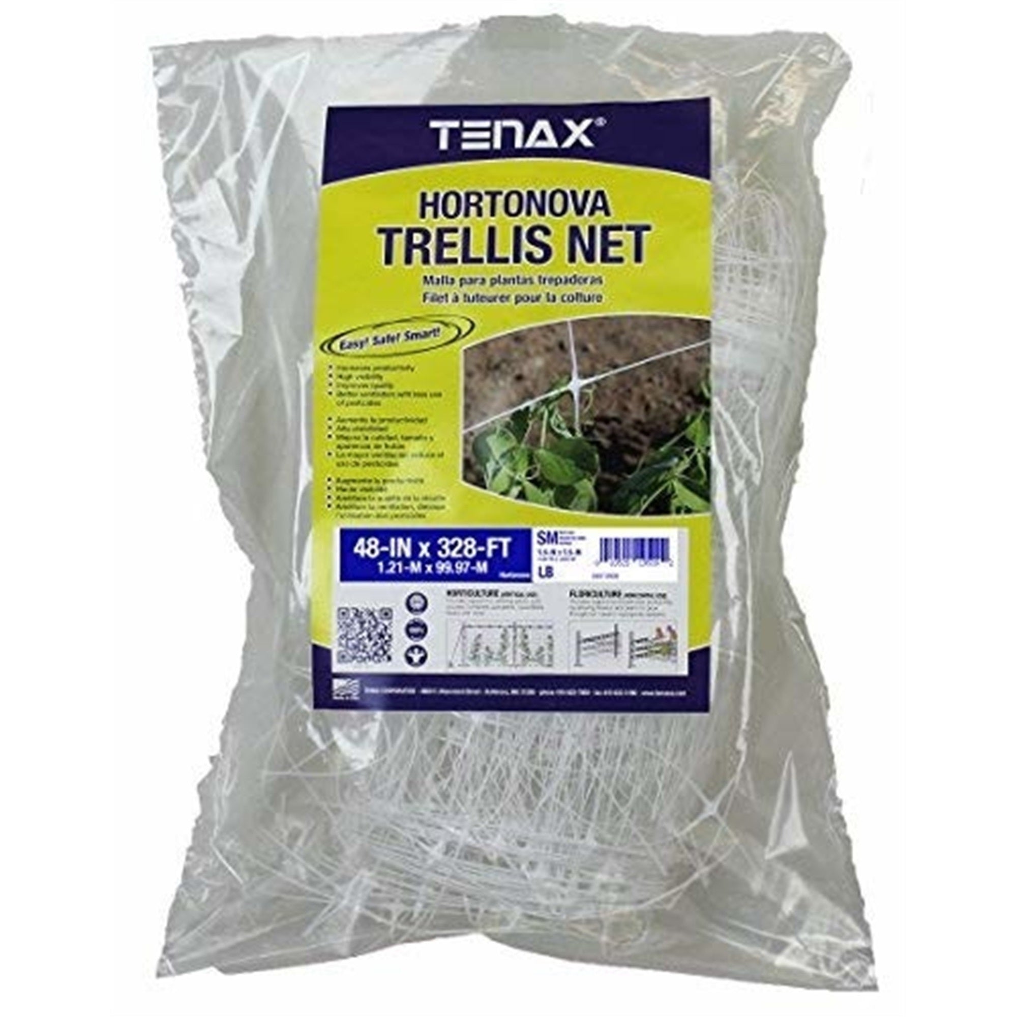 Tenax White Hortonova Plant Trellis Net, 48" x 328'