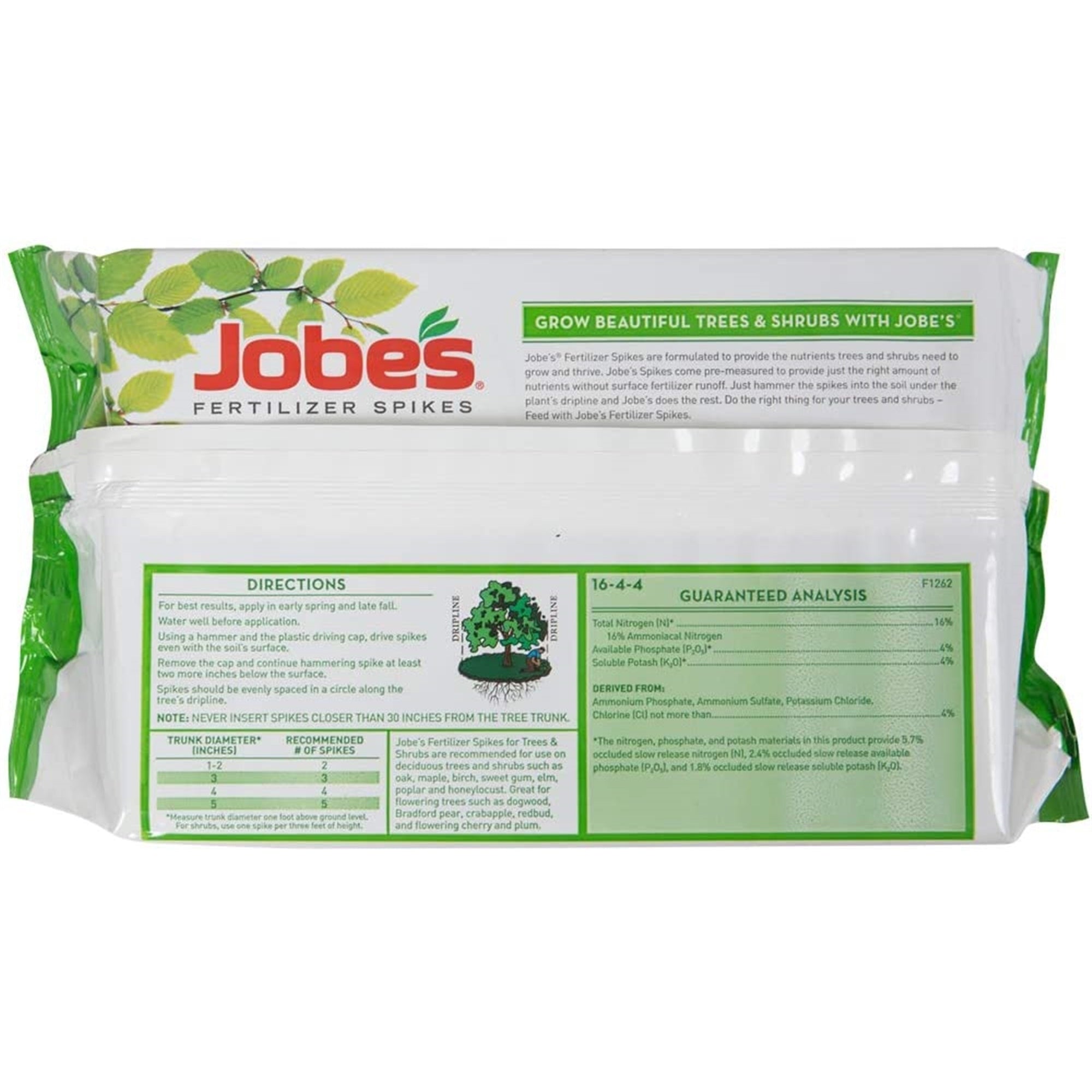 Jobes Fertilizer Spikes for Beautiful Trees & Shrubs, 15 Spikes