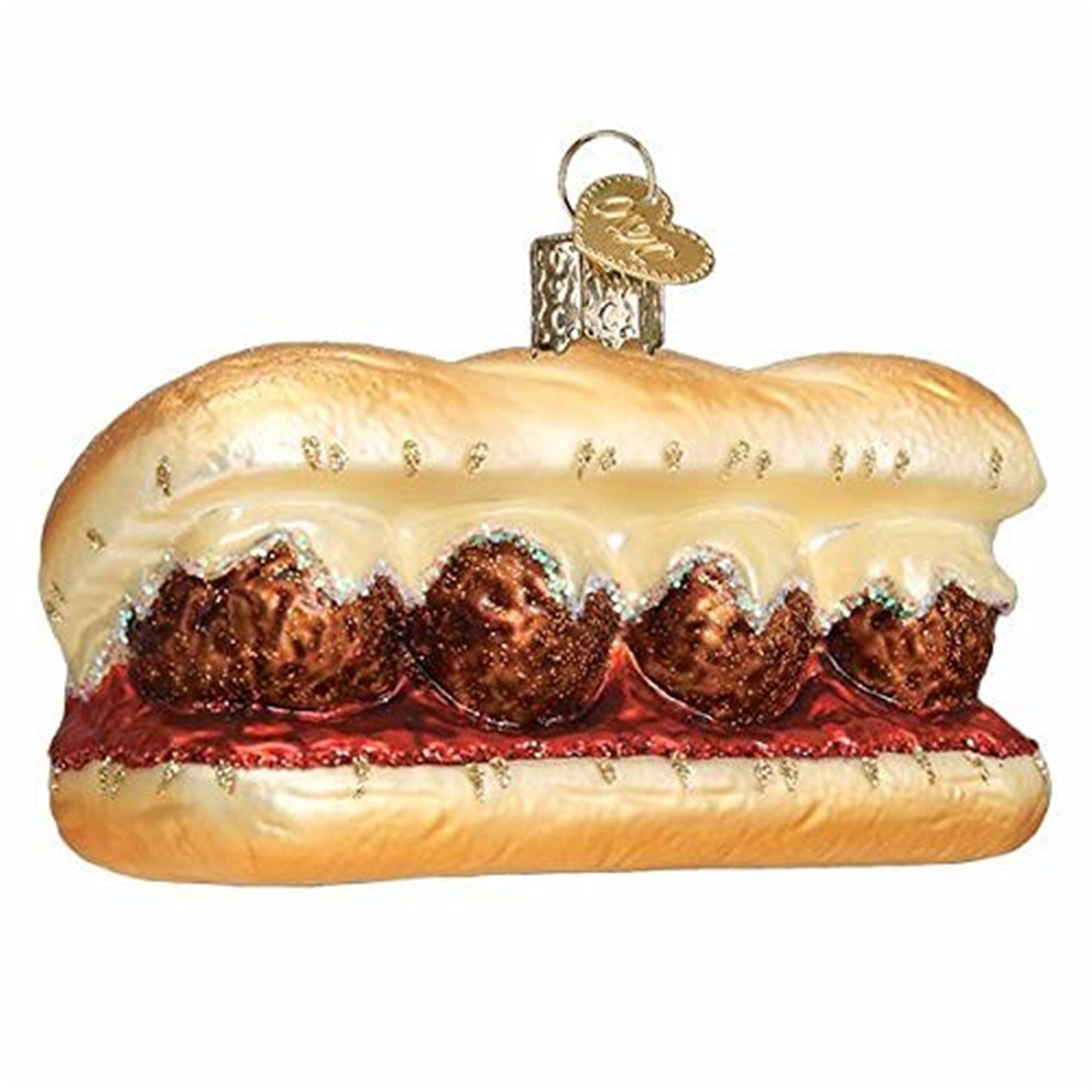 Old World Christmas Blown Glass Ornament, Meatball Sandwich