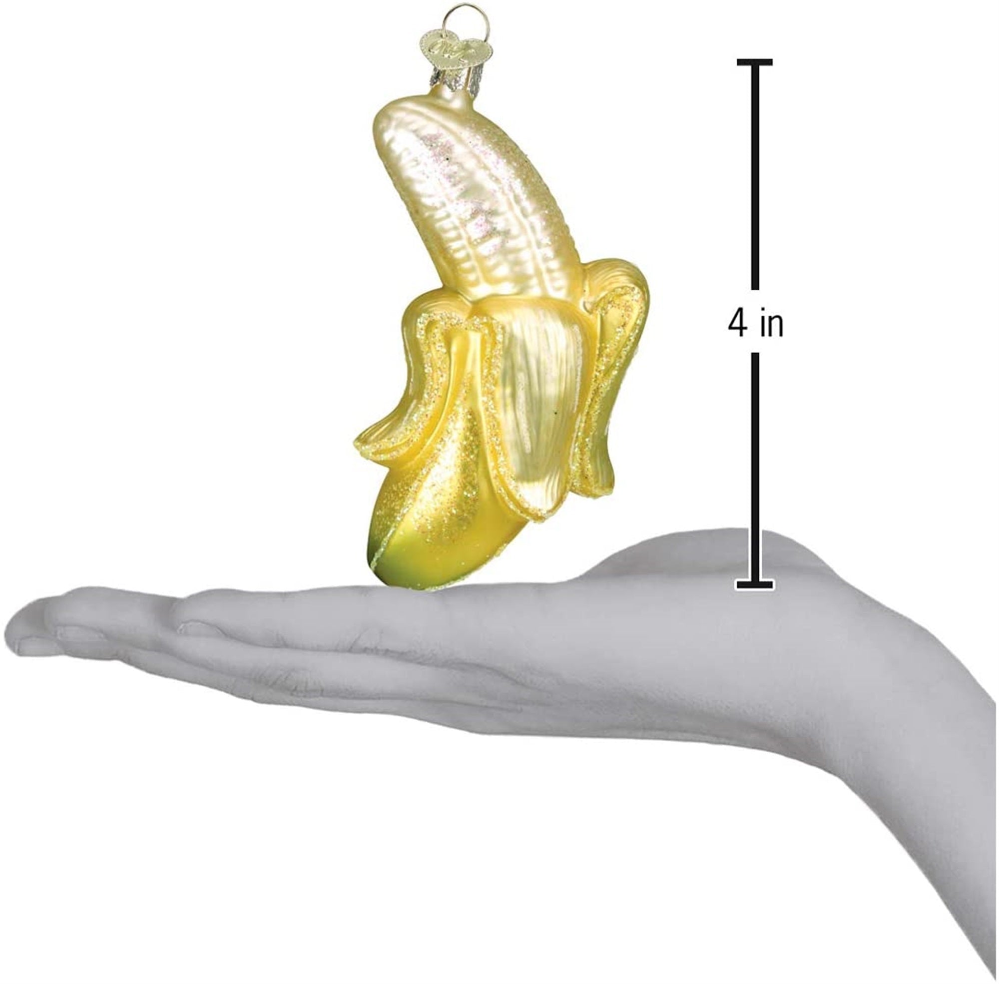 Old World Christmas Glass Blown Peeled Banana Ornament