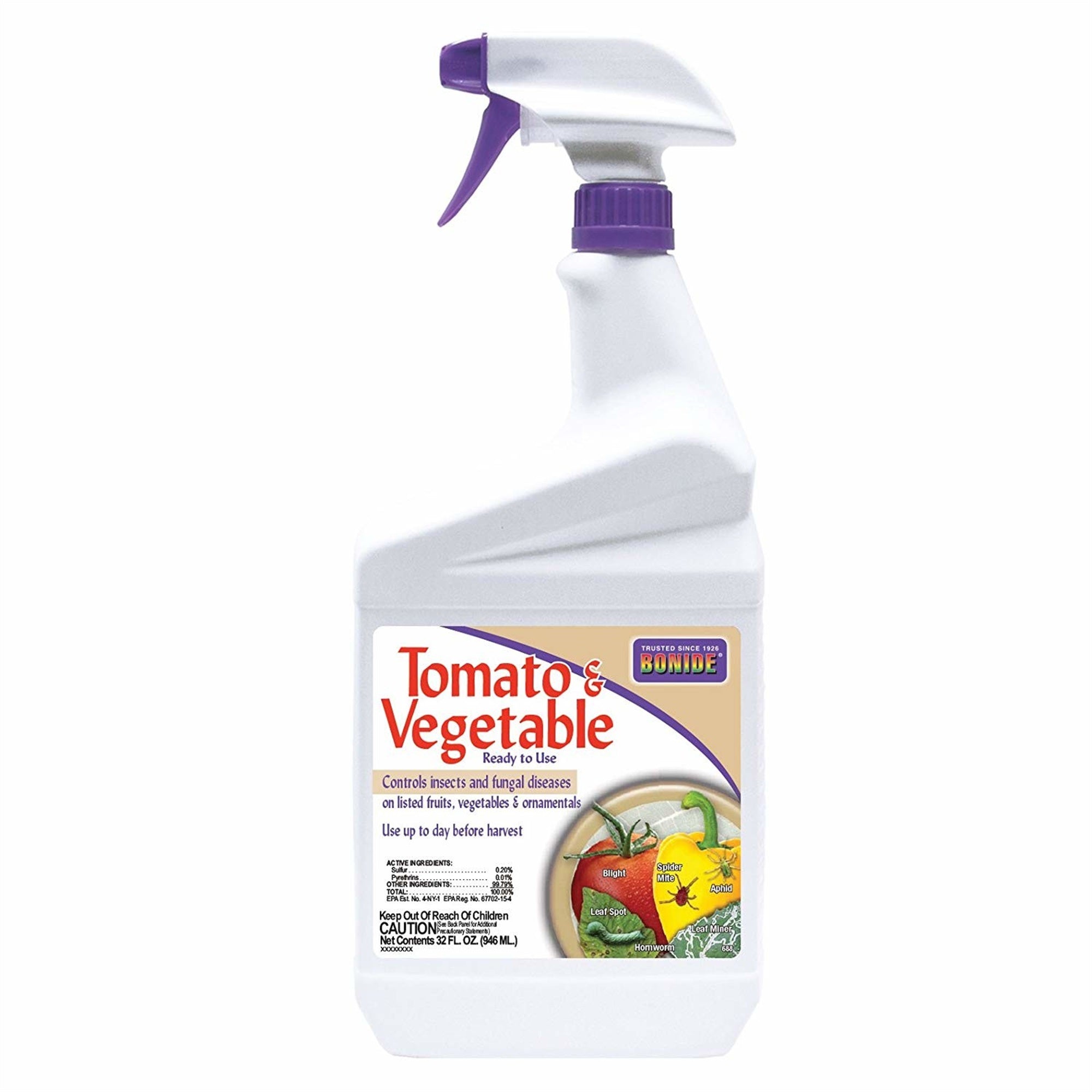 Bonide Tomato And Vegetable Pesticide 3-In-1 Ready To Use, 32 Ounces