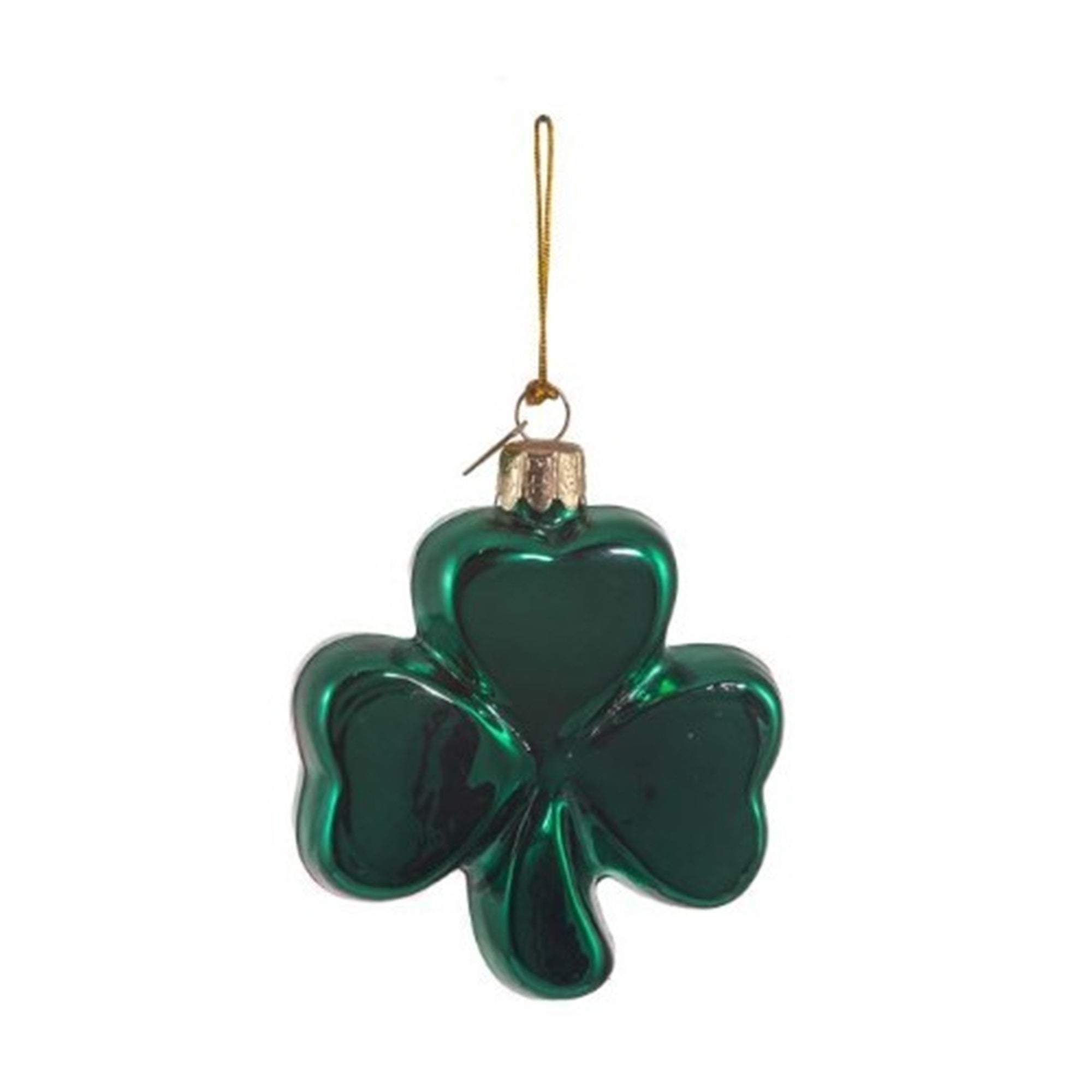Kurt Adler Noble Gems Shamrock Glass Hanging Christmas Ornament, 3.25"