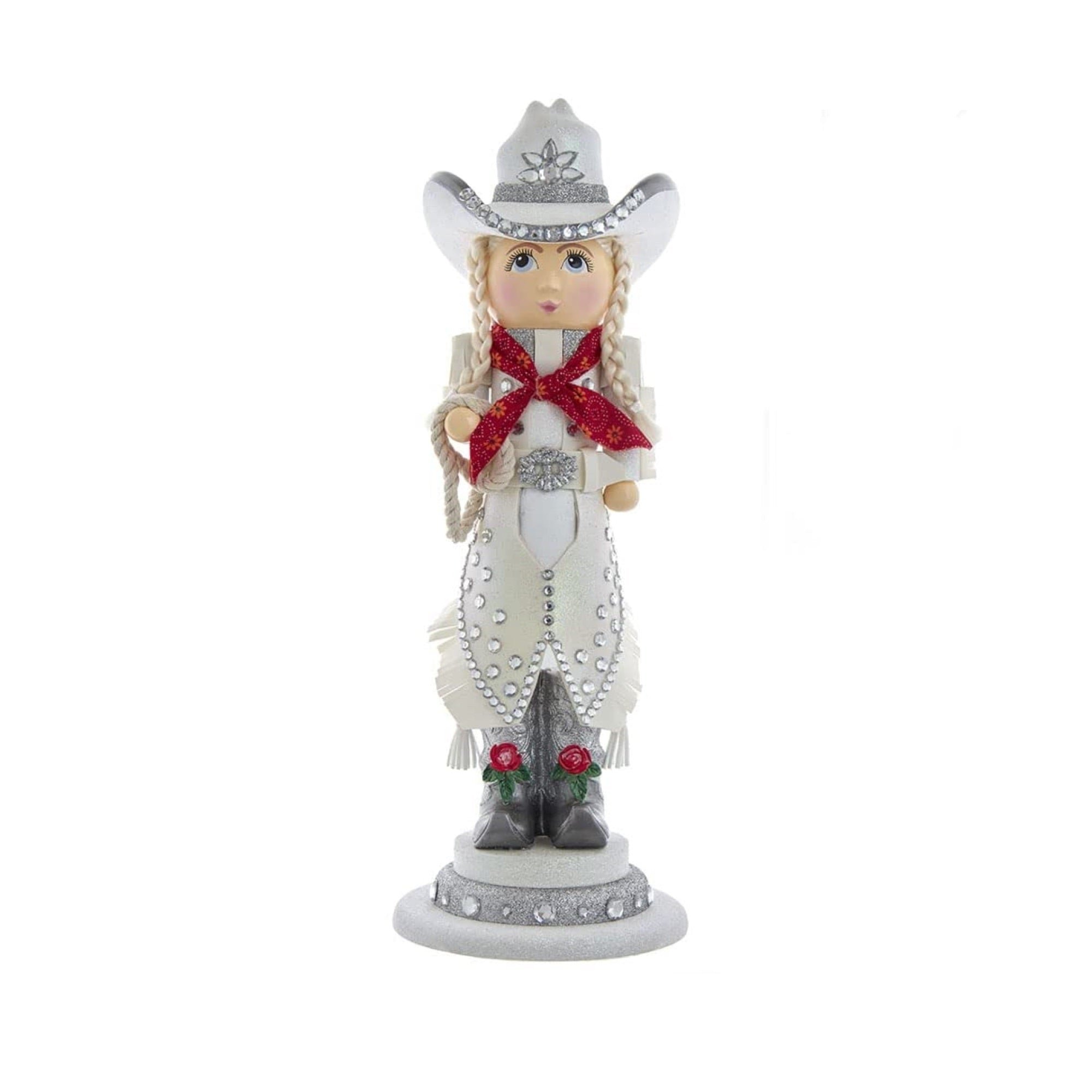 Kurt Adler Hollywood Rhinestone Cowgirl Nutcracker, 18"