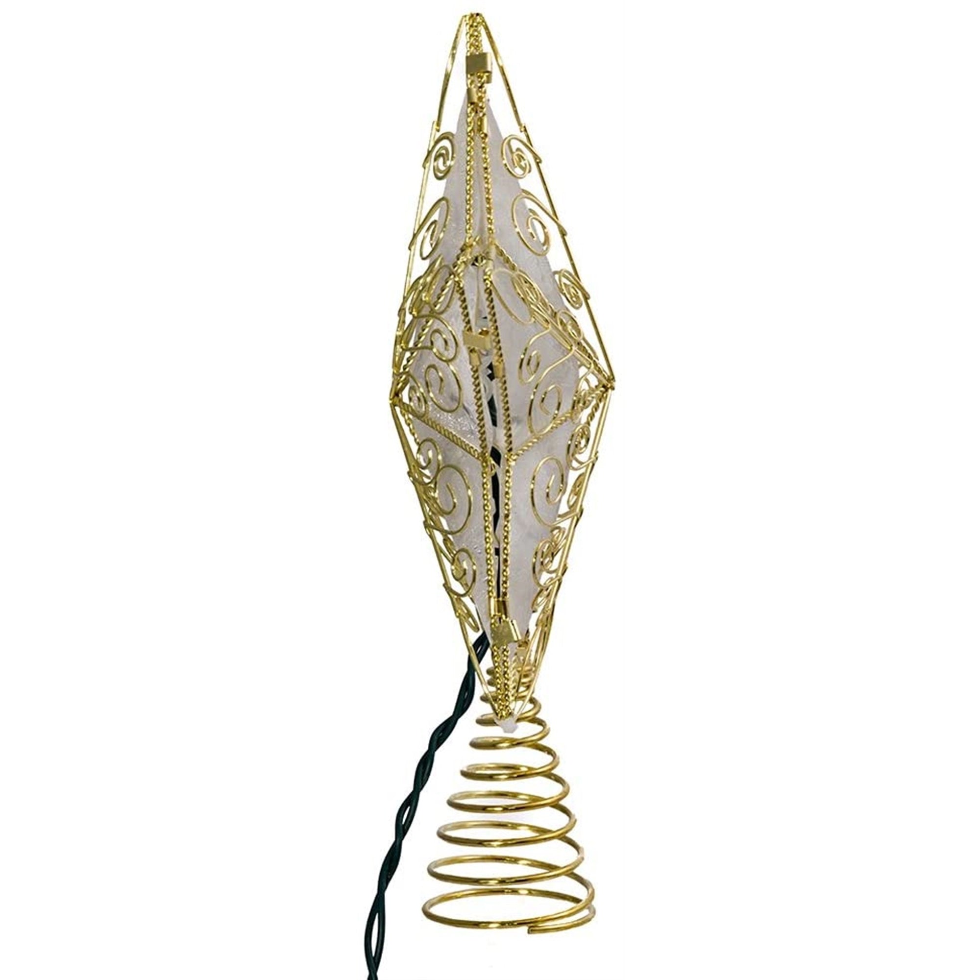 Kurt Adler 10-Light Gold Reflector Star Lighted Treetop, 8.5"