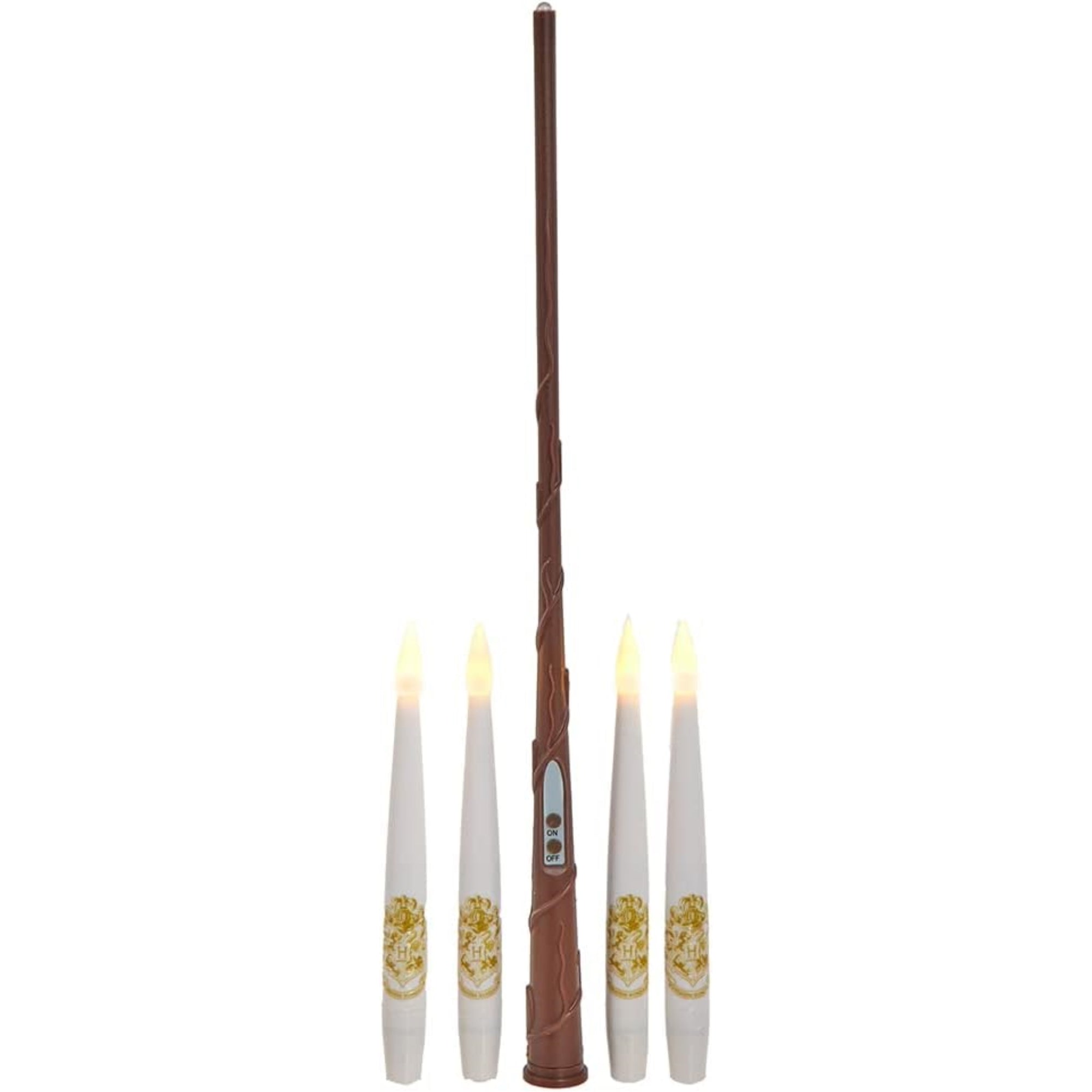 Kurt Adler Harry Potter 10 Floating Candles with Wand Remote Set Lights, White