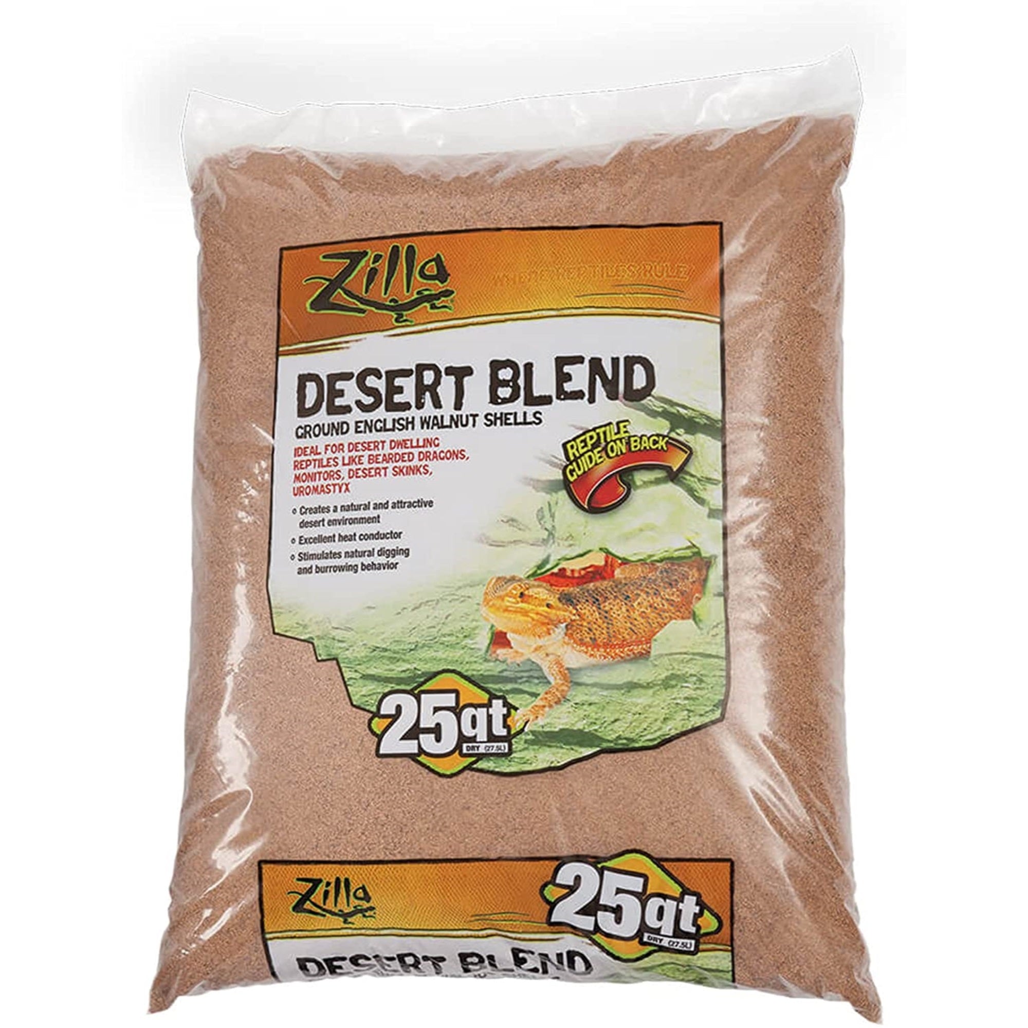 Zilla Heat Conducting Ground English Walnut Shells Desert Blend, 25 qt