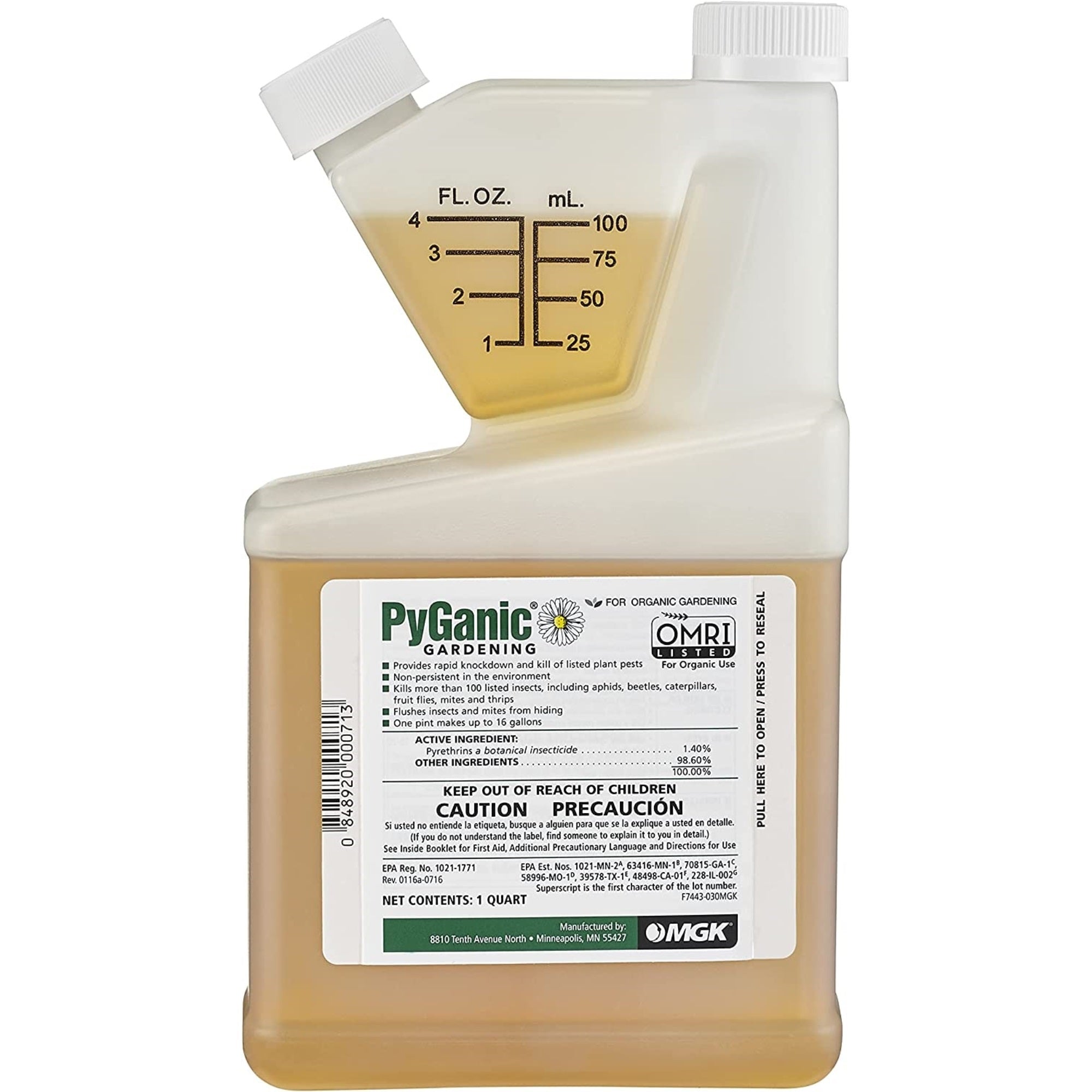 Pyganic Garden Organic Liquid Gardening Insecticide Concentrate, 32 Ounce