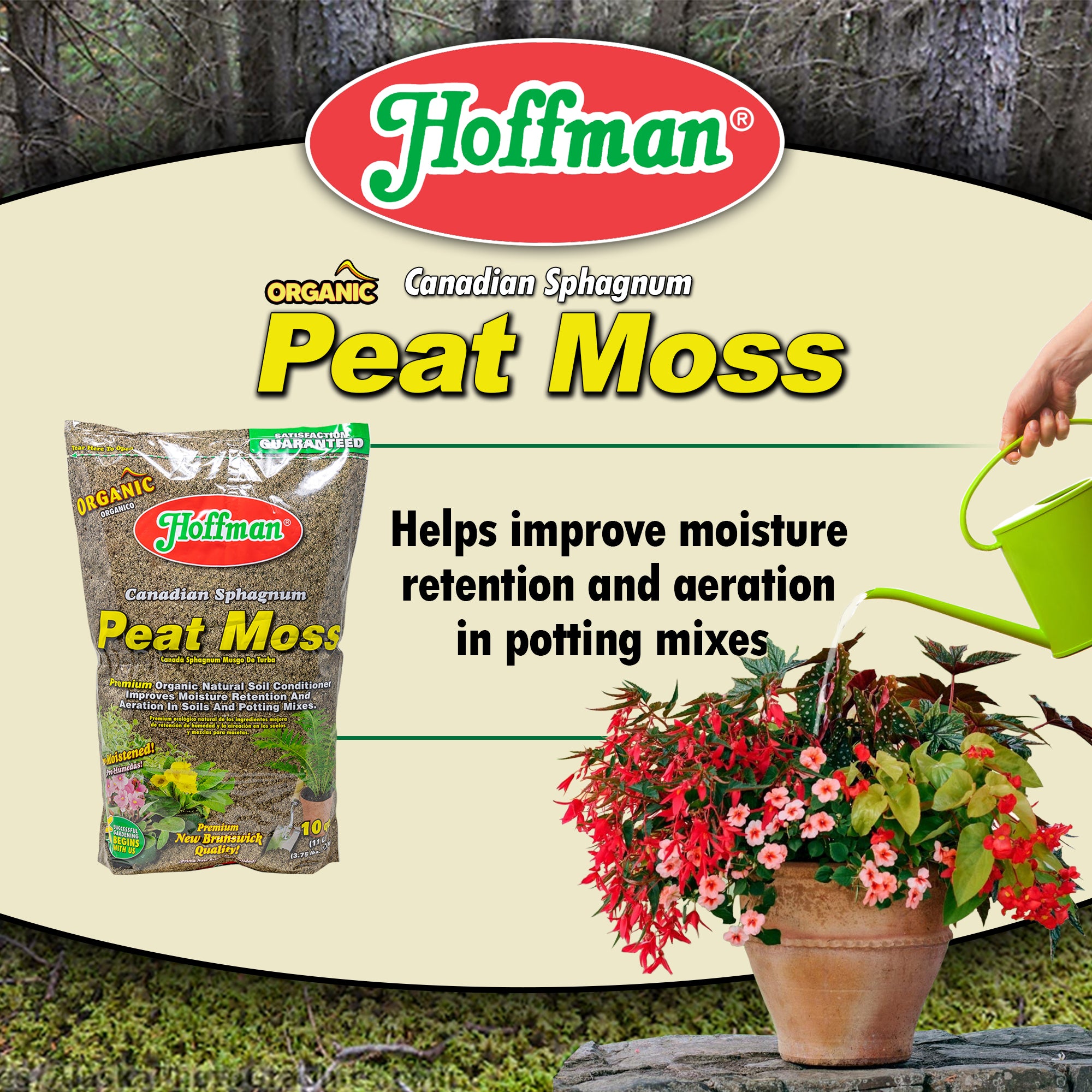 Hoffman Canadian Sphagnum Peat Moss Soil Conditioner, 10 Quart Bag