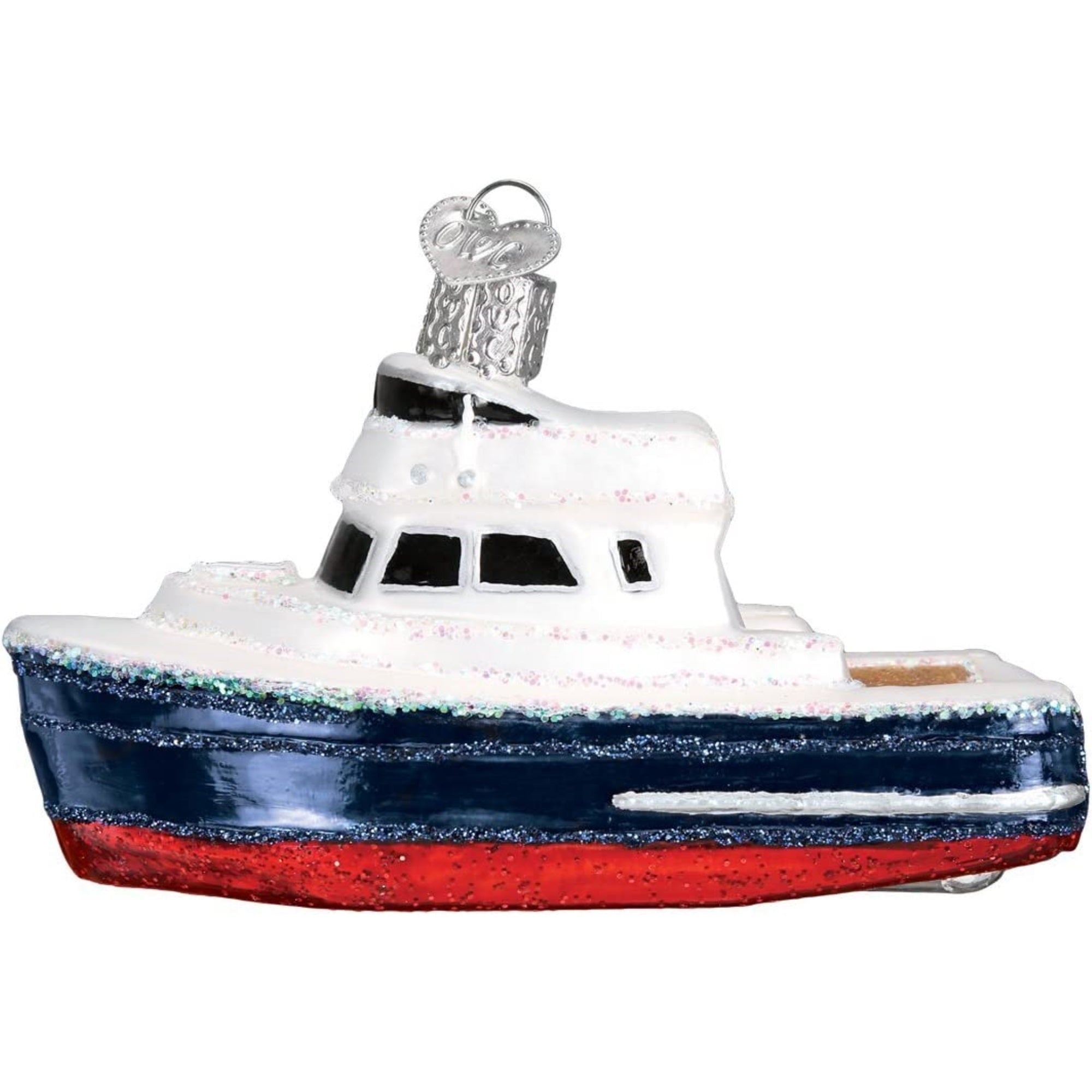Old World Christmas Charter Boat Glass Blown Ornament