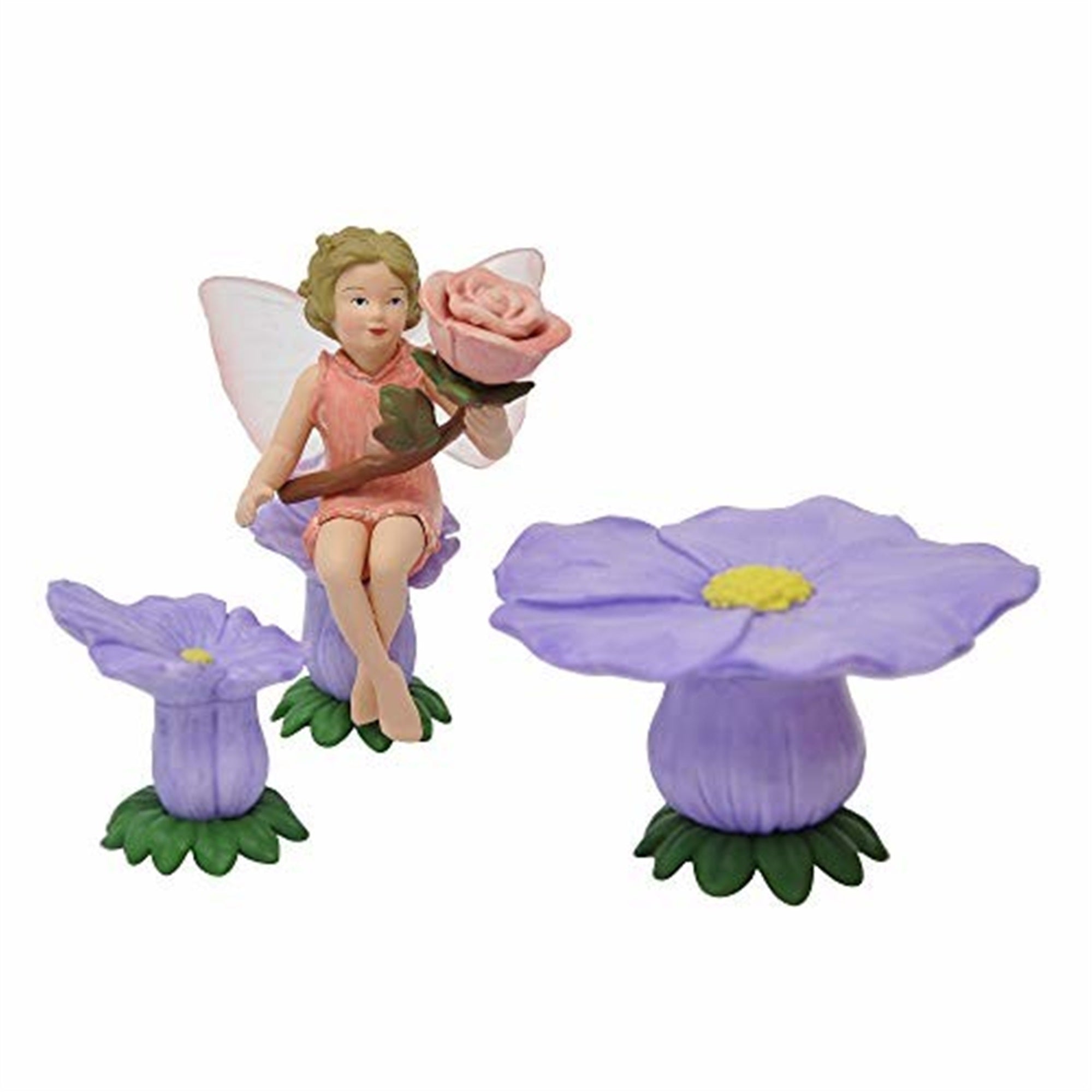 Flower Fairies Secret Garden Fairies Rose Fairy w/ Flower Chairs