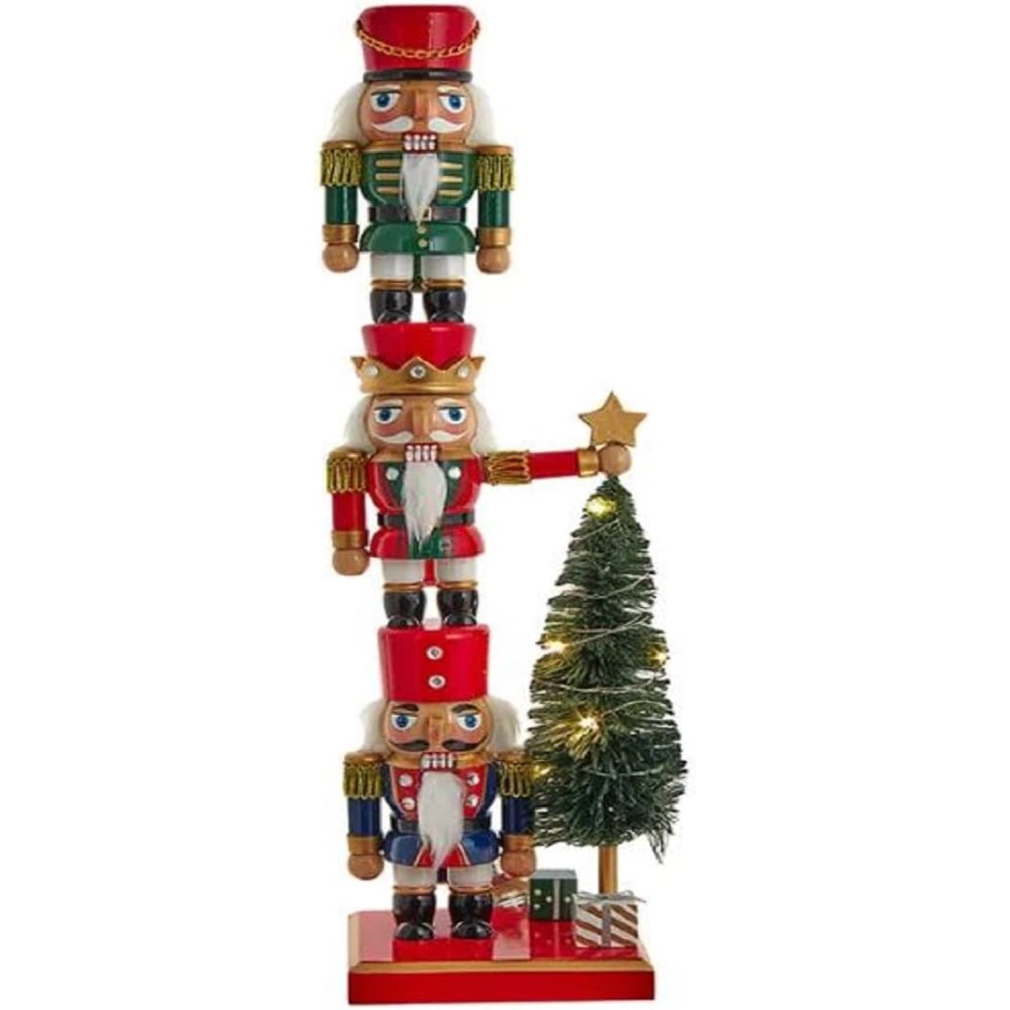 Kurt Adler Battery Operated Nutcracker with Light Up Tree, 18"