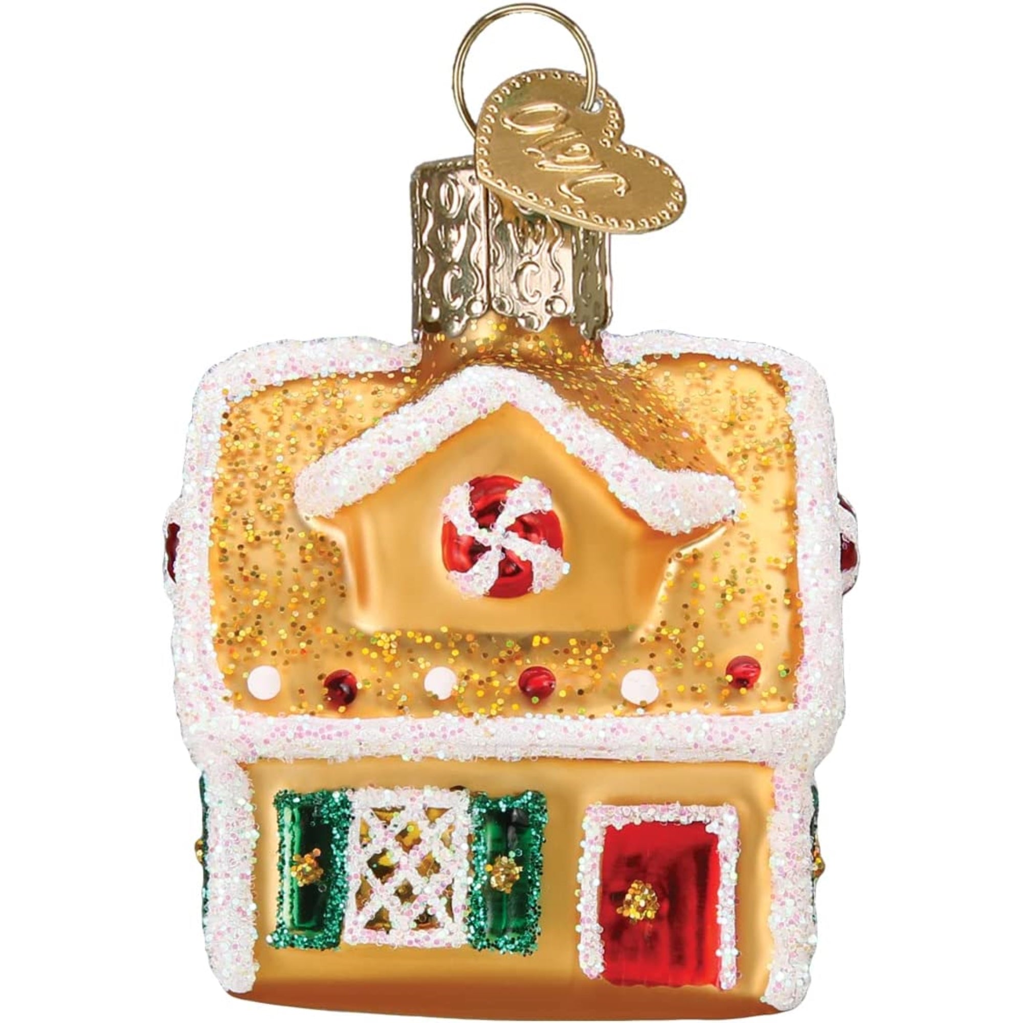Old World Christmas Mini Glass Blown Gingerbread House, 2.25"