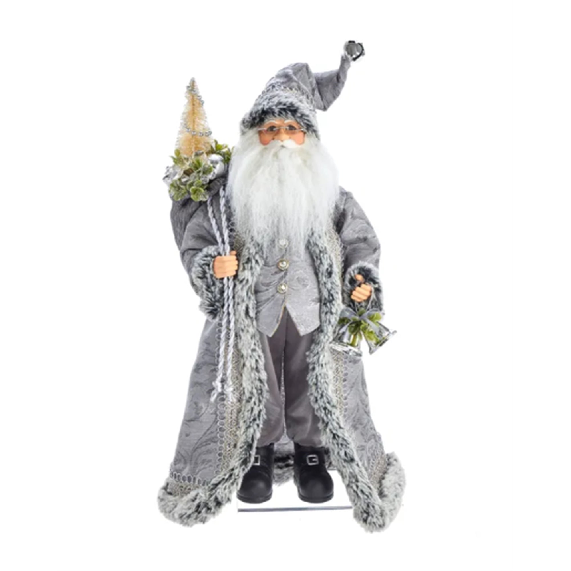 Kurt Adler Kringles Silver Santa, 18" tall