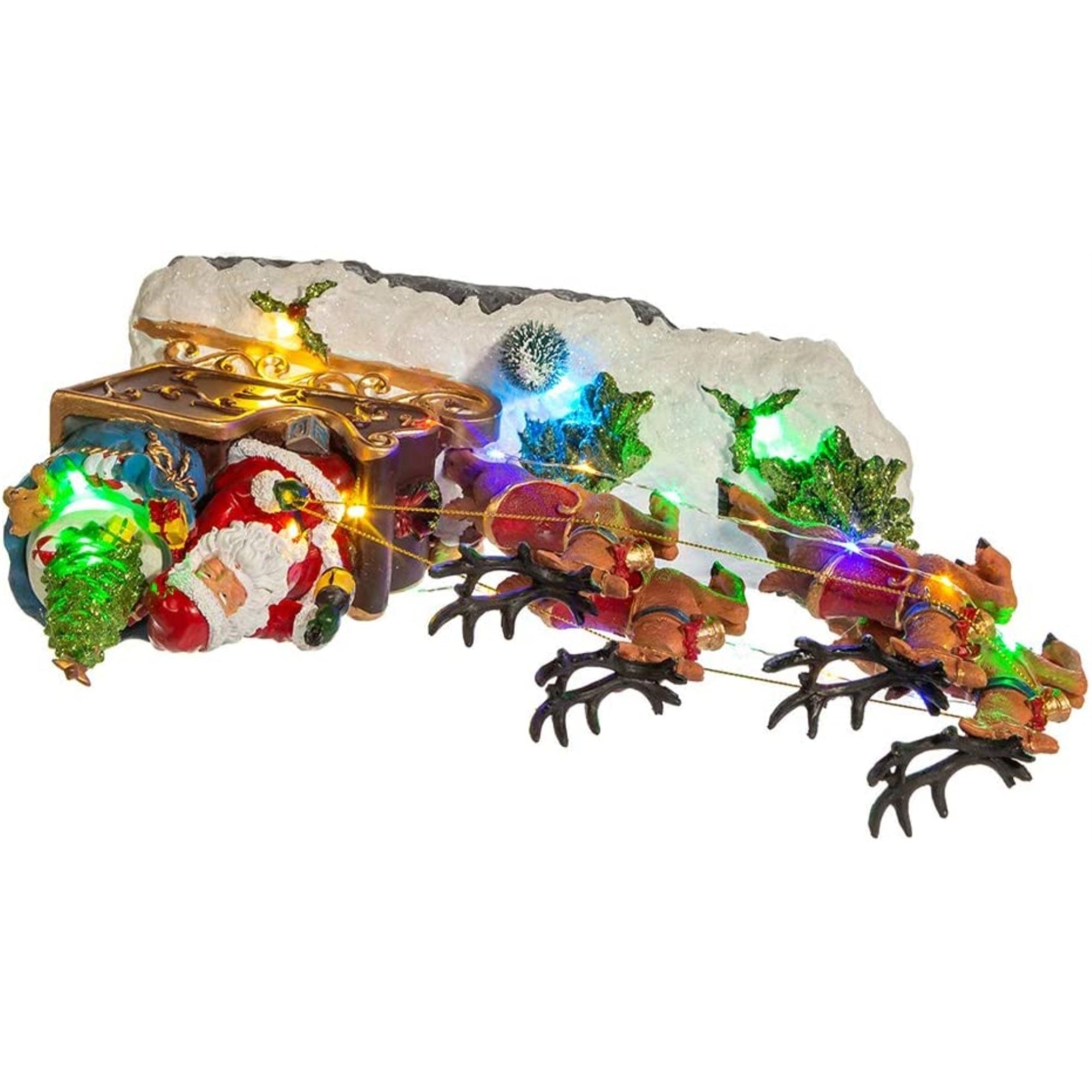 Kurt S. Adler 8.7-Inch Battery-Operated LED Musical Santa and Sleigh Table Piece