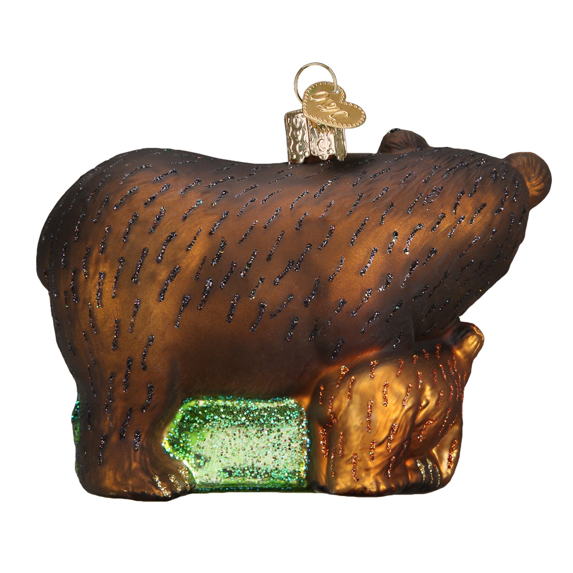 Old World Christmas Blown Glass Christmas Ornament, Bear with Cubs