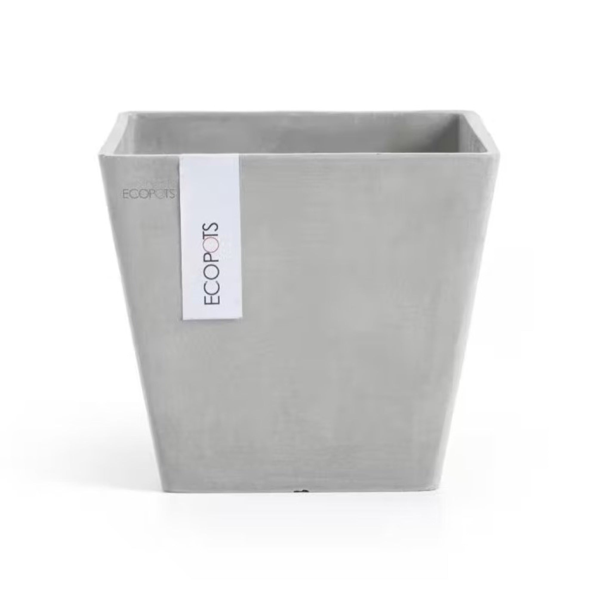 EcoPots Rotterdam Durable Indoor/Outdoor Modern Square Recycled Plastic Planter Flower Pot