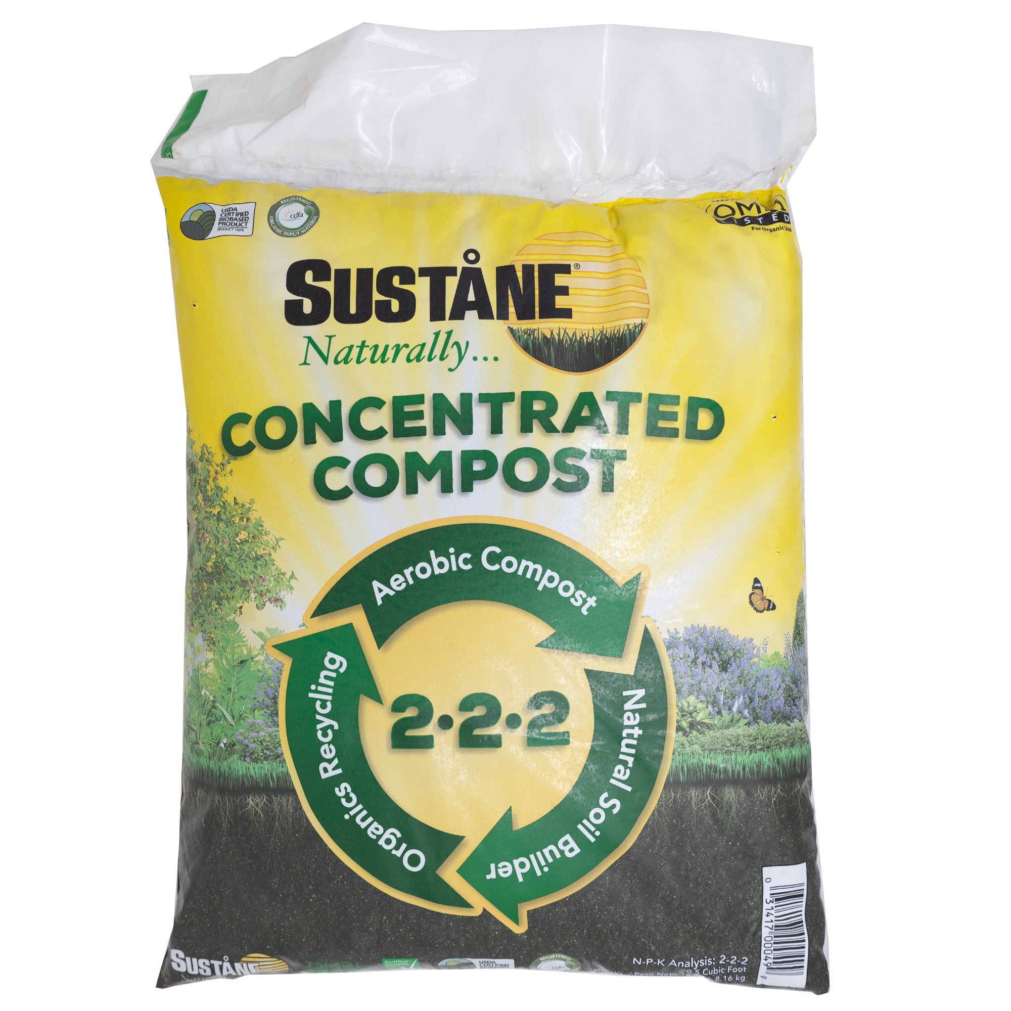 Sustane Natural Fertilizer Organic Compost, 0.5 cu ft, 18lbs