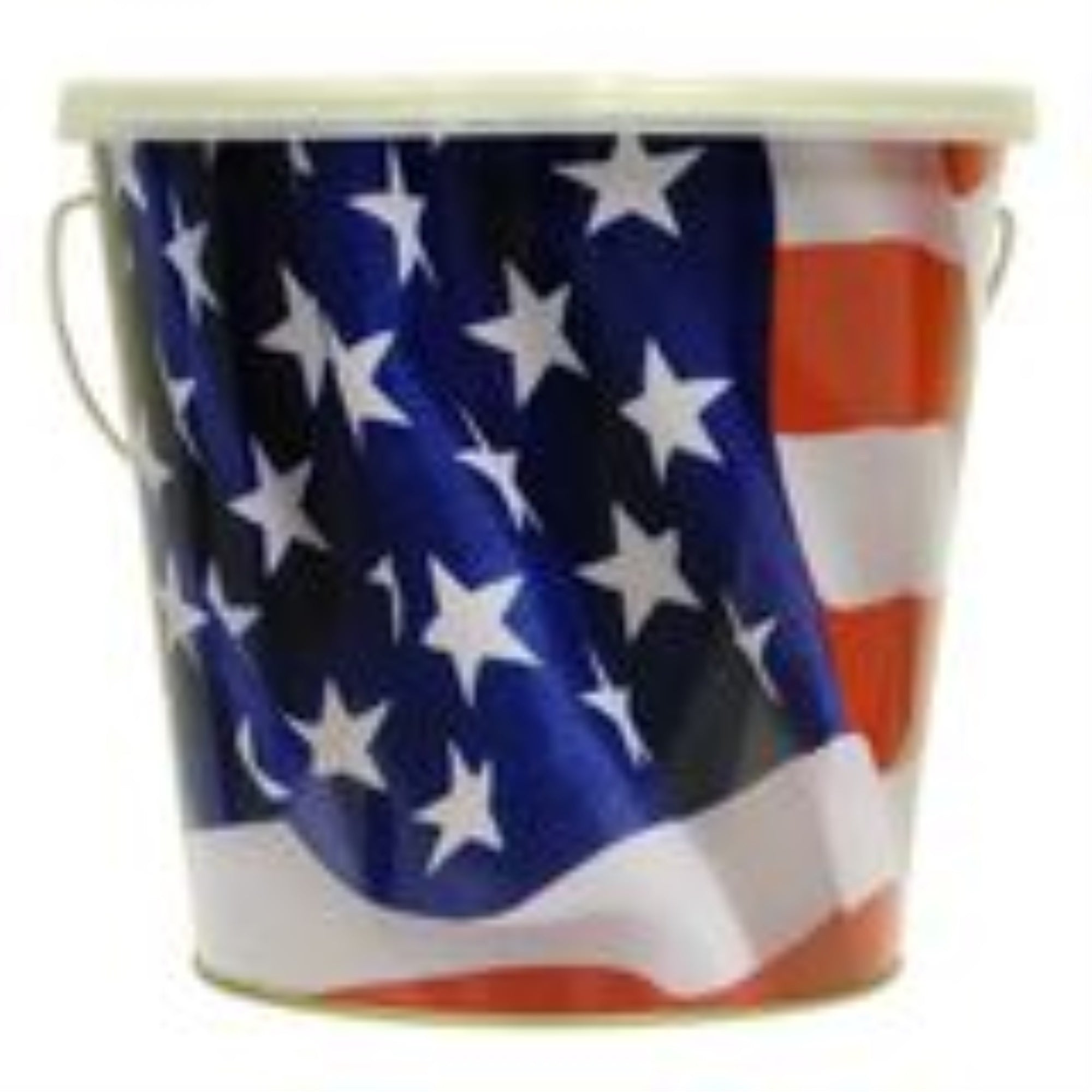 Lamplight Farms TIKI Citronella Candle, USA Flag Metal Bucket, 16oz