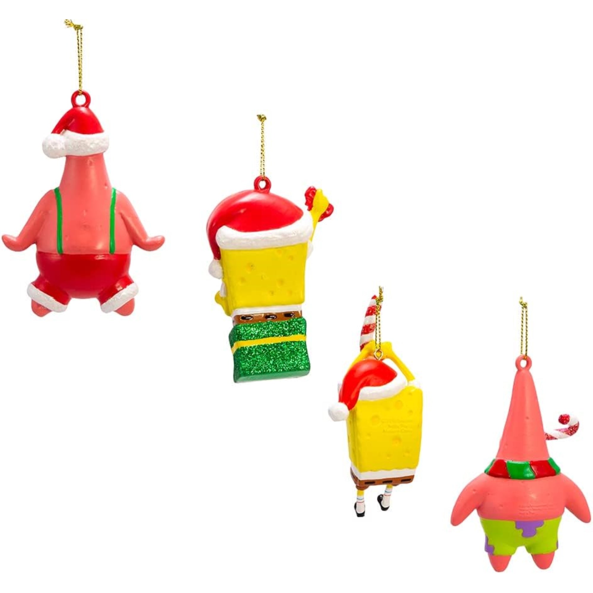 Kurt Adler SpongeBob Squarepants Christmas Ornament Sets, Multi-Colored, 3.5"