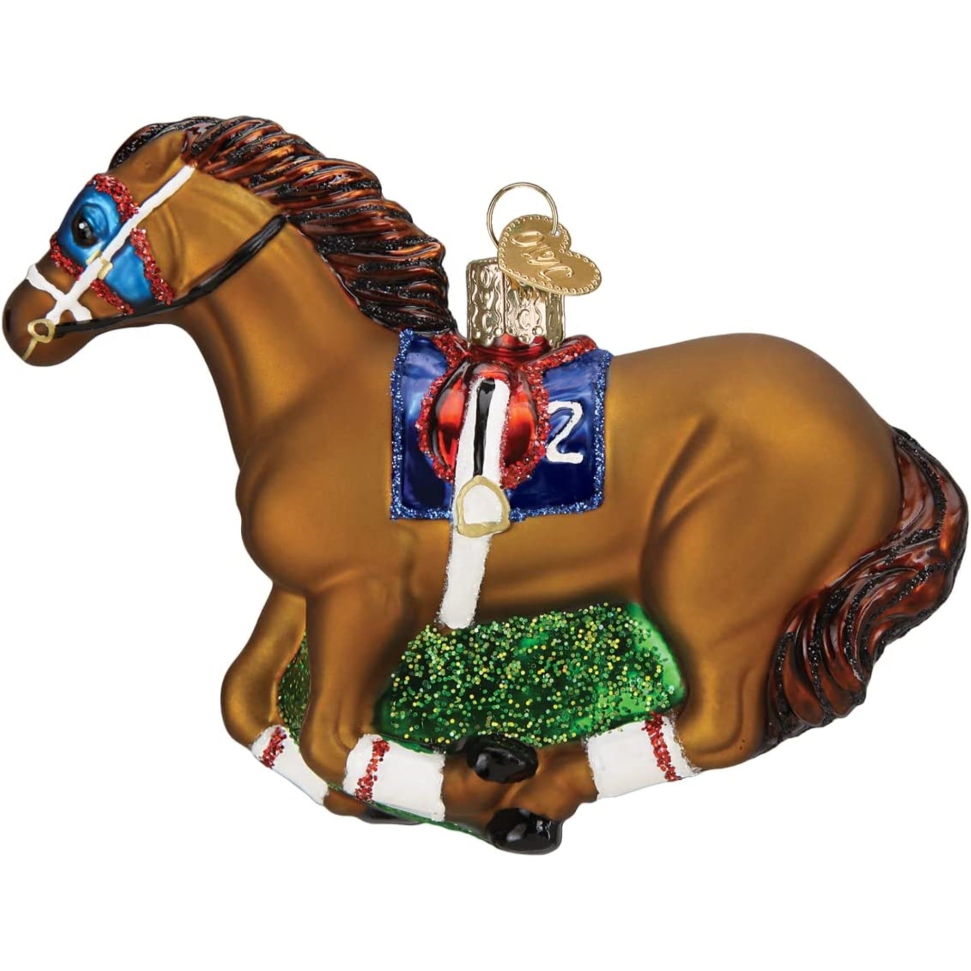 Old World Christmas Racehorse Blown Glass Holiday Ornament For Tree